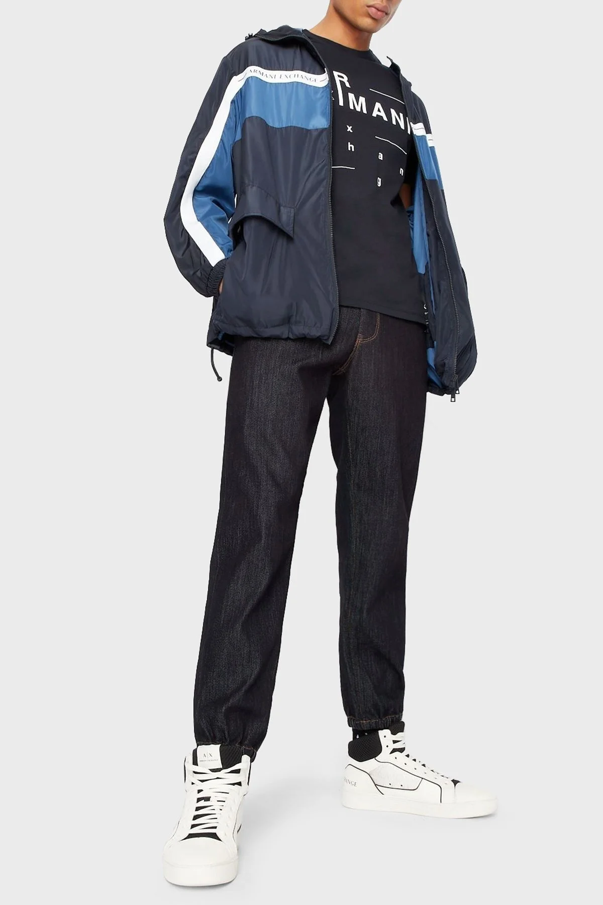 Armani Exchange Logo Yazılı Merserize Pamuklu Bisiklet Yaka Regular Fit Erkek T Shirt 3RZTFC ZJ9AZ 1510 LACİVERT - 2