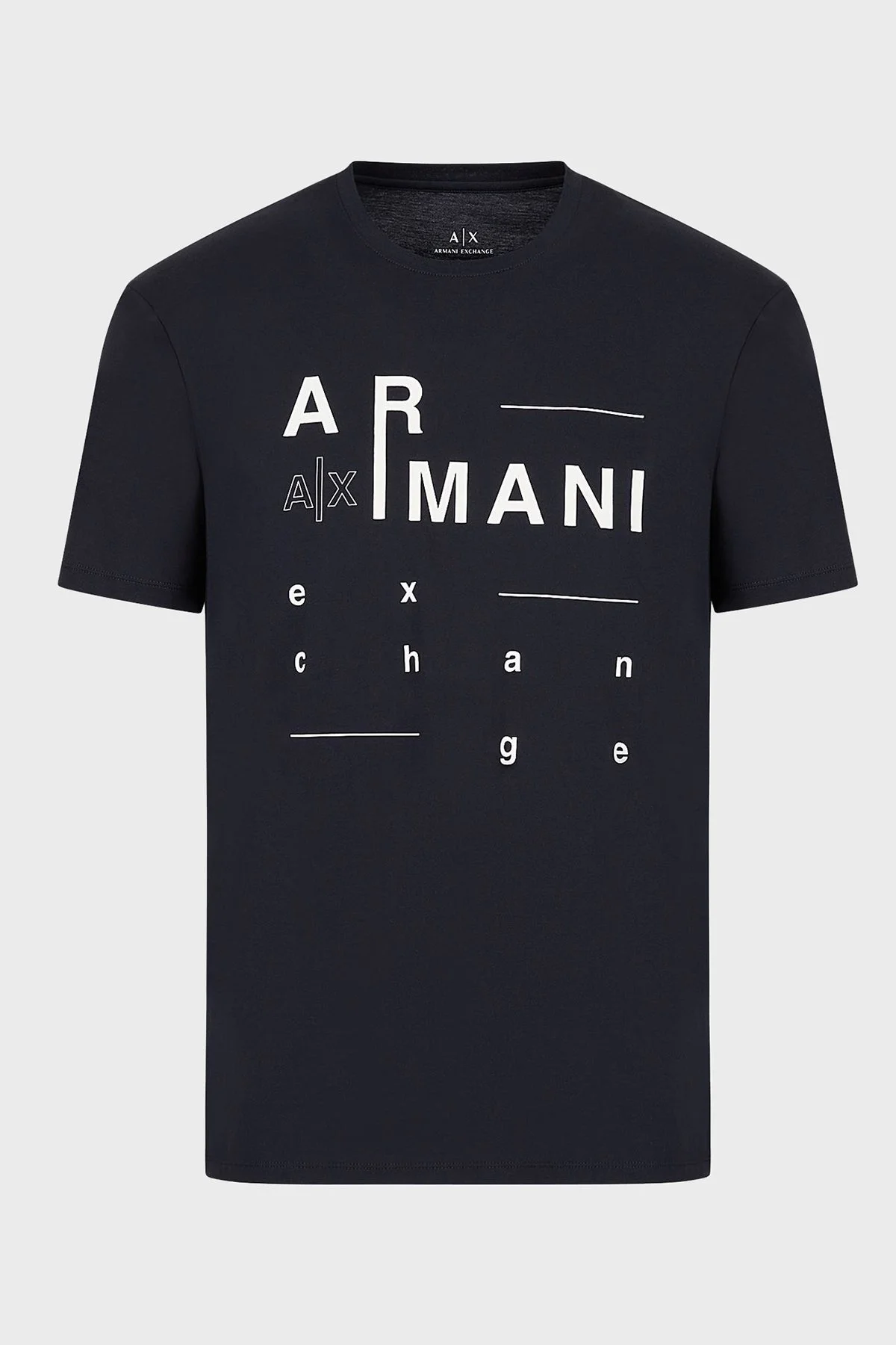 Armani Exchange Logo Yazılı Merserize Pamuklu Bisiklet Yaka Regular Fit Erkek T Shirt 3RZTFC ZJ9AZ 1510 LACİVERT - 5