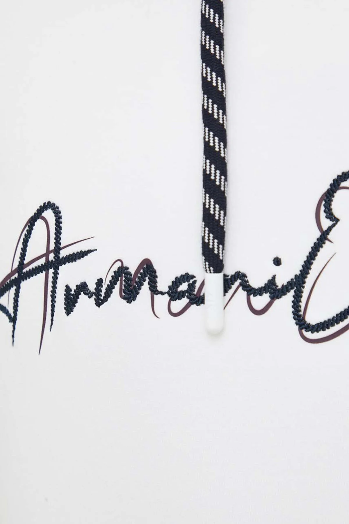 Armani Exchange Logo Yazılı Pamuklu Kapüşonlu Regular Fit Erkek Sweat 6RZMLD ZJZGZ 1116 BEYAZ - 5