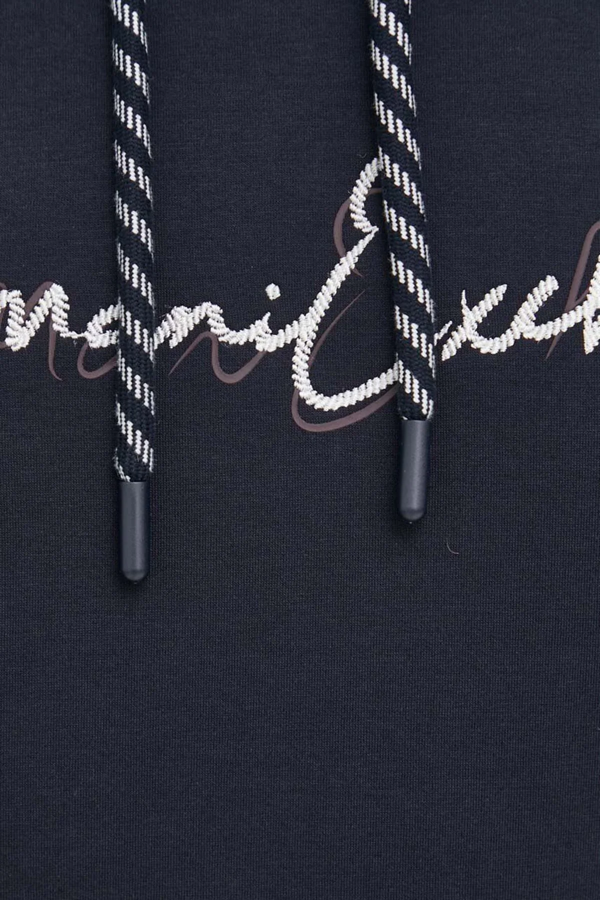 Armani Exchange Logo Yazılı Pamuklu Kapüşonlu Regular Fit Erkek Sweat 6RZMLD ZJZGZ 1583 LACİVERT - 4