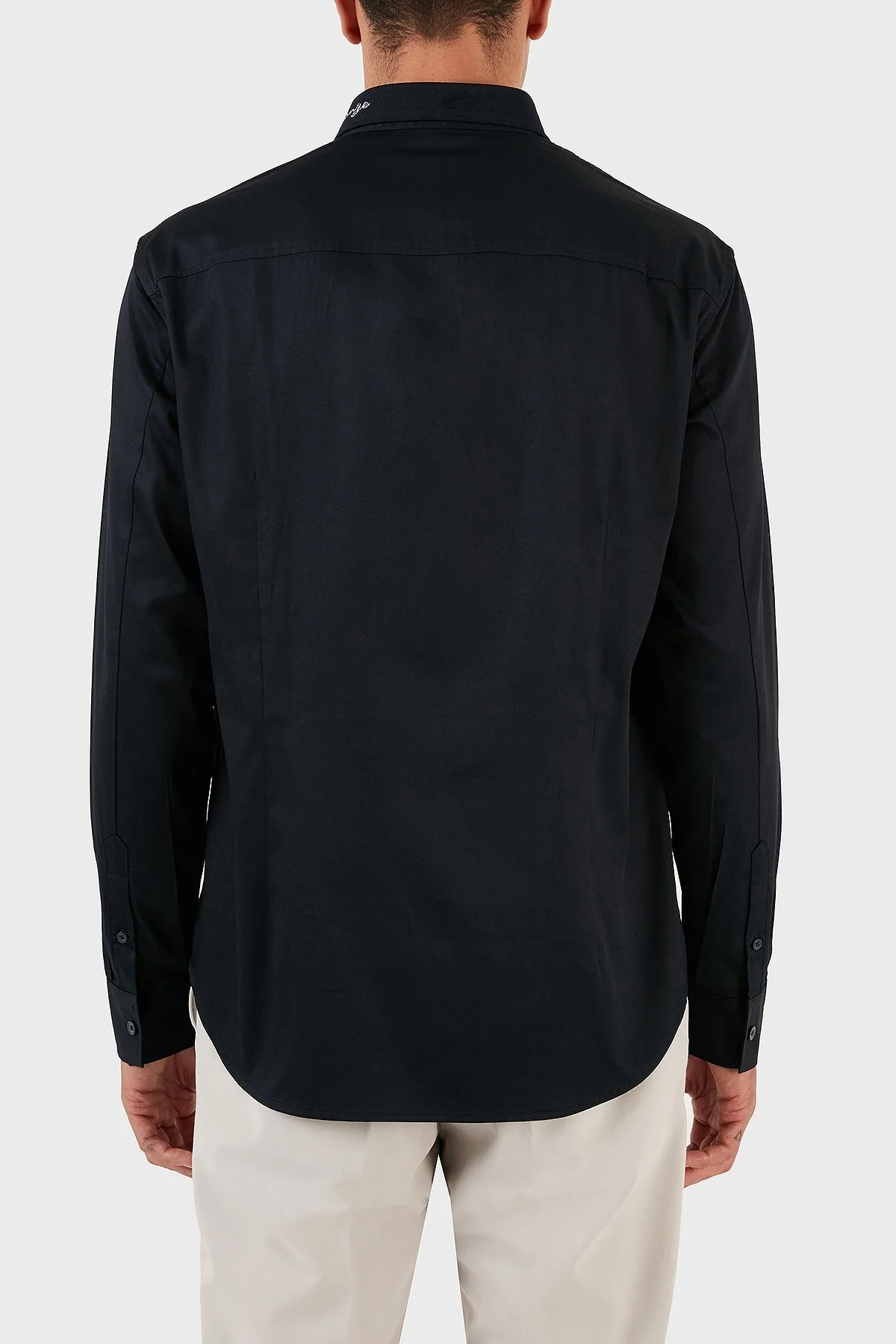 Armani Exchange Logo Yazılı Pamuklu Uzun Kollu Regular Fit Erkek Gömlek 6RZCL2 ZN10Z 1583 LACİVERT - 2