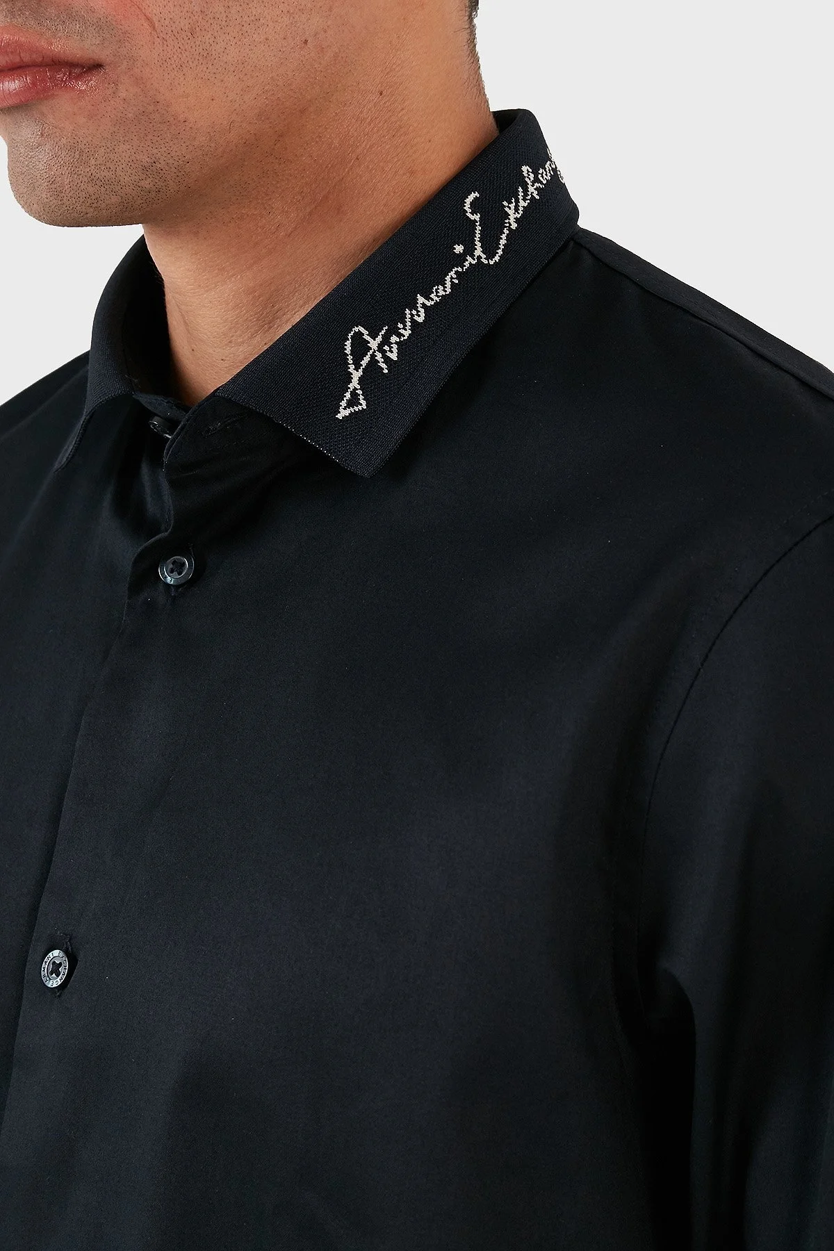 Armani Exchange Logo Yazılı Pamuklu Uzun Kollu Regular Fit Erkek Gömlek 6RZCL2 ZN10Z 1583 LACİVERT - 4