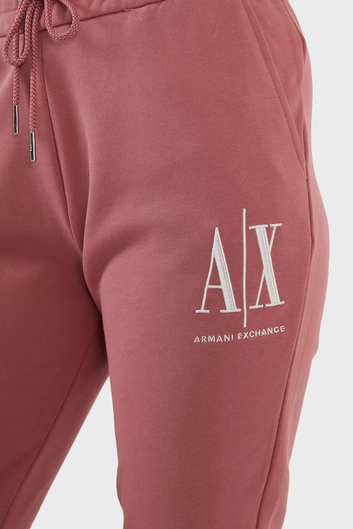 Armani Exchange Logolu % 100 Pamuk Belden Bağlamalı Regular Fit Jogger Bayan Pantolon 8NYPCX YJ68Z 1493 PUDRA - 4