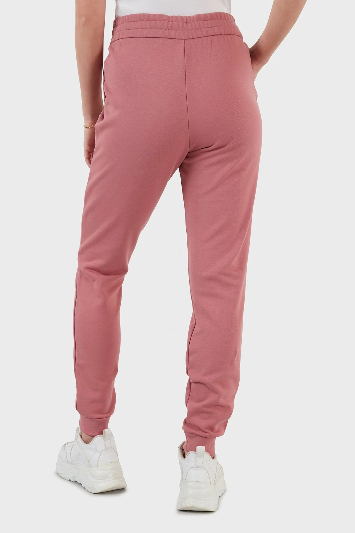 Armani Exchange Logolu % 100 Pamuk Belden Bağlamalı Regular Fit Jogger Bayan Pantolon 8NYPCX YJ68Z 1493 PUDRA - 5