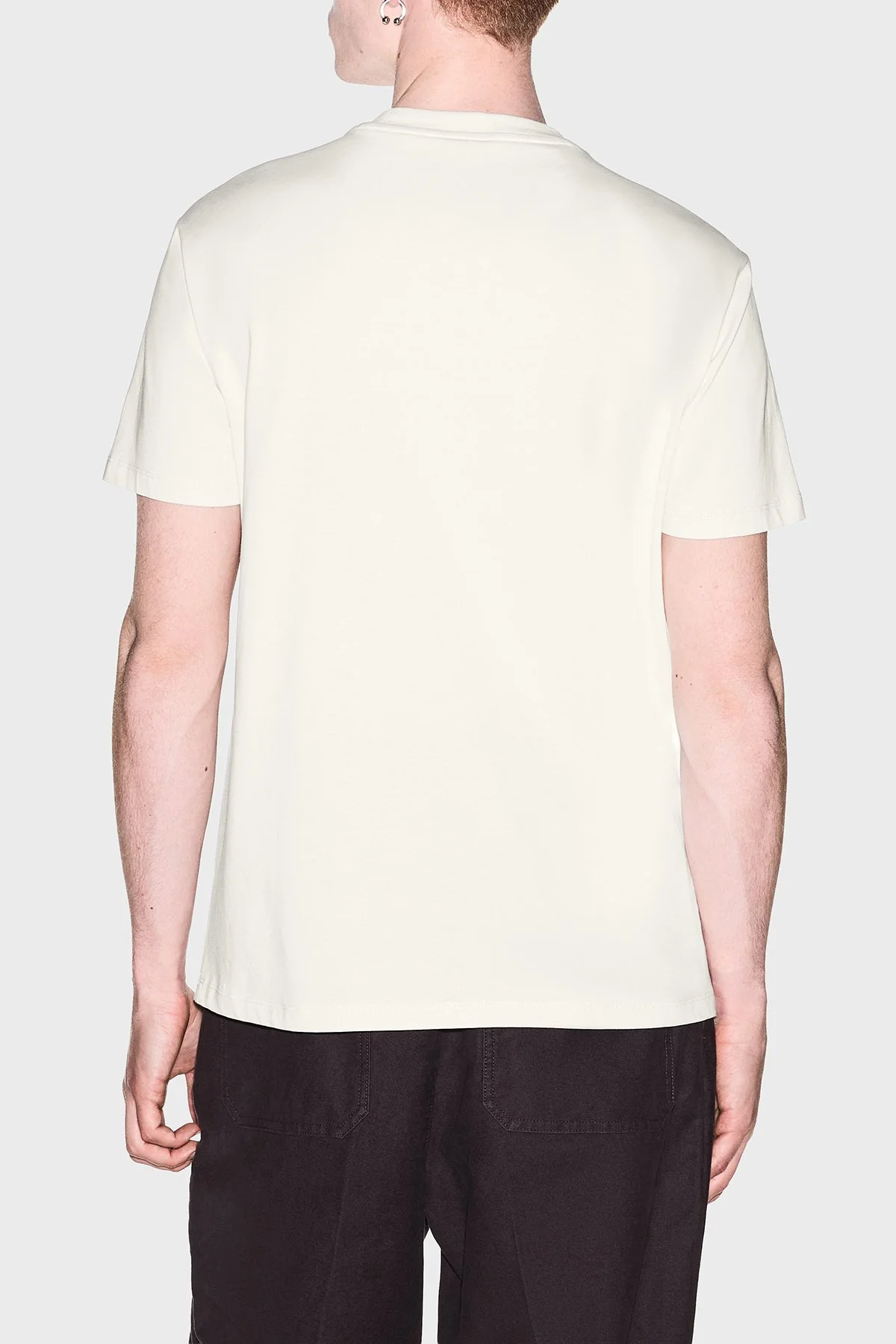 Armani Exchange Logolu % 100 Pamuk Bisiklet Yaka Erkek T Shirt XM003074 AF10362 U0007 Kırık beyaz - 3
