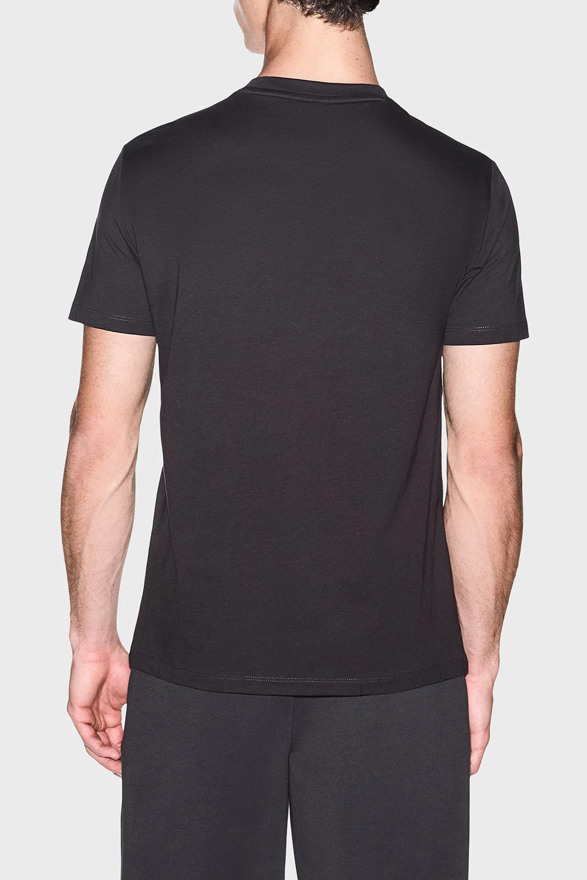 Armani Exchange Logolu % 100 Pamuk Bisiklet Yaka Erkek T Shirt XM003074 AF10362 U8128 Kahve - 3