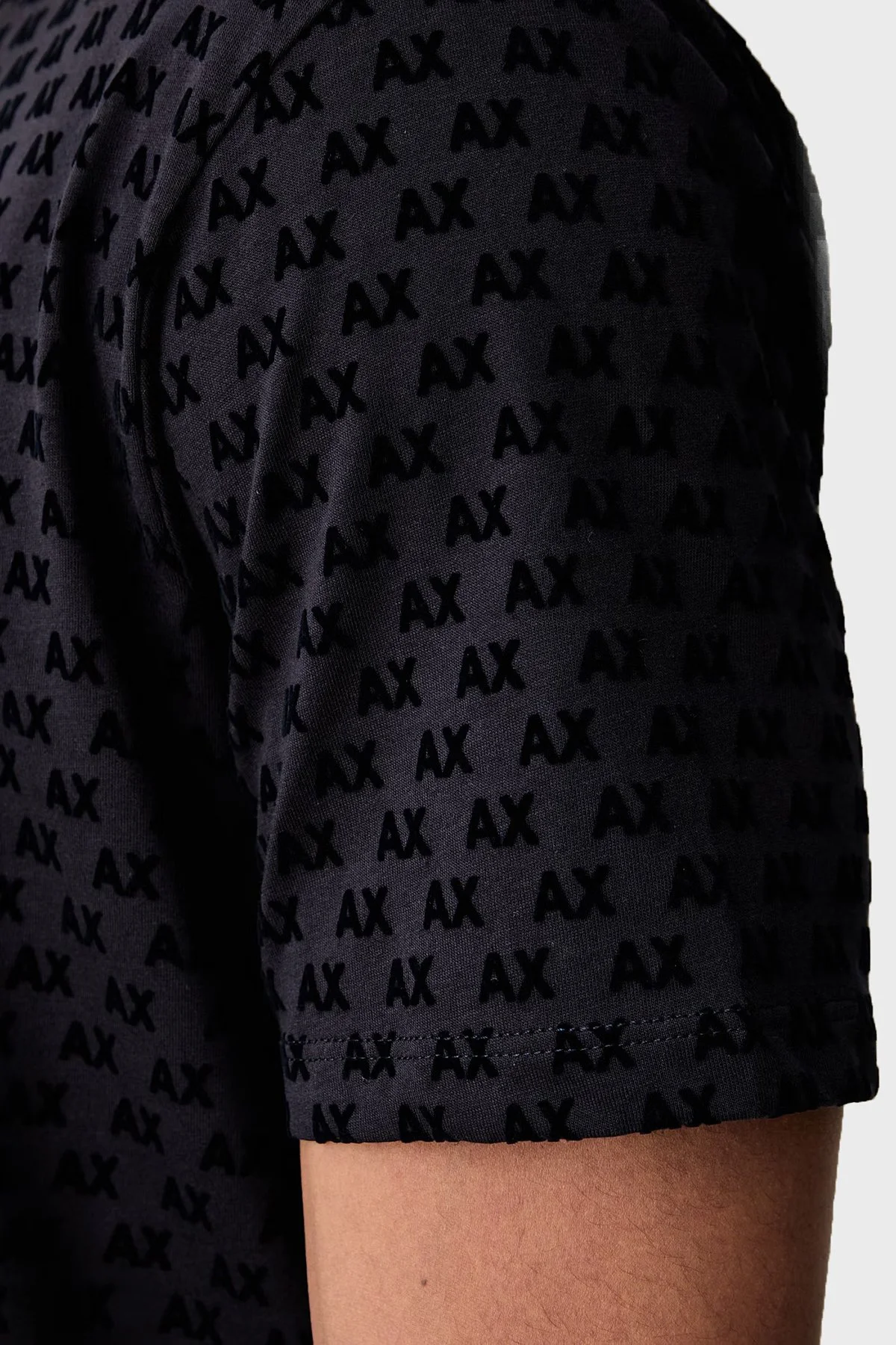 Armani Exchange Logolu % 100 Pamuk Bisiklet Yaka Erkek T Shirt XM003079 AF10356 UB101 Lacivert - 4
