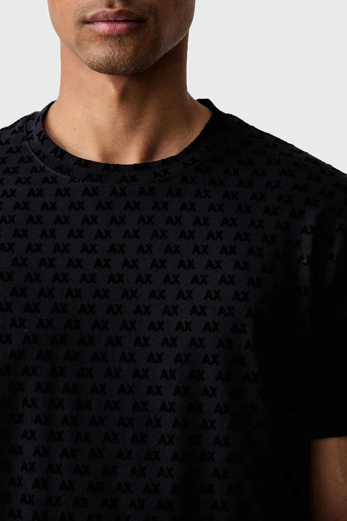 Armani Exchange Logolu % 100 Pamuk Bisiklet Yaka Erkek T Shirt XM003079 AF10356 UB101 Lacivert - 5