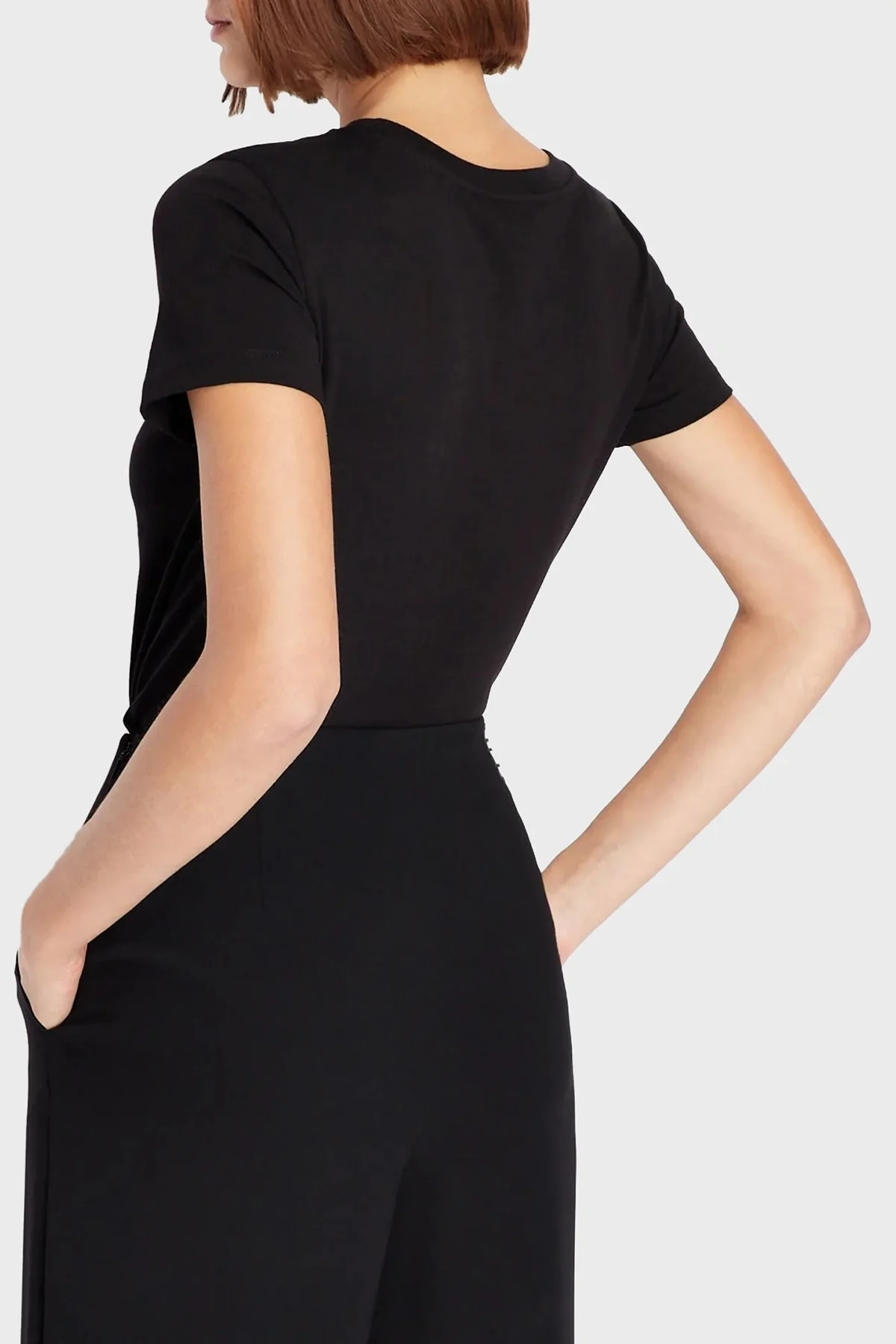 Armani Exchange Logolu % 100 Pamuk Bisiklet Yaka Regular Fit Bayan T Shirt 3RYTBQ YJG3Z 1200 SİYAH - 2