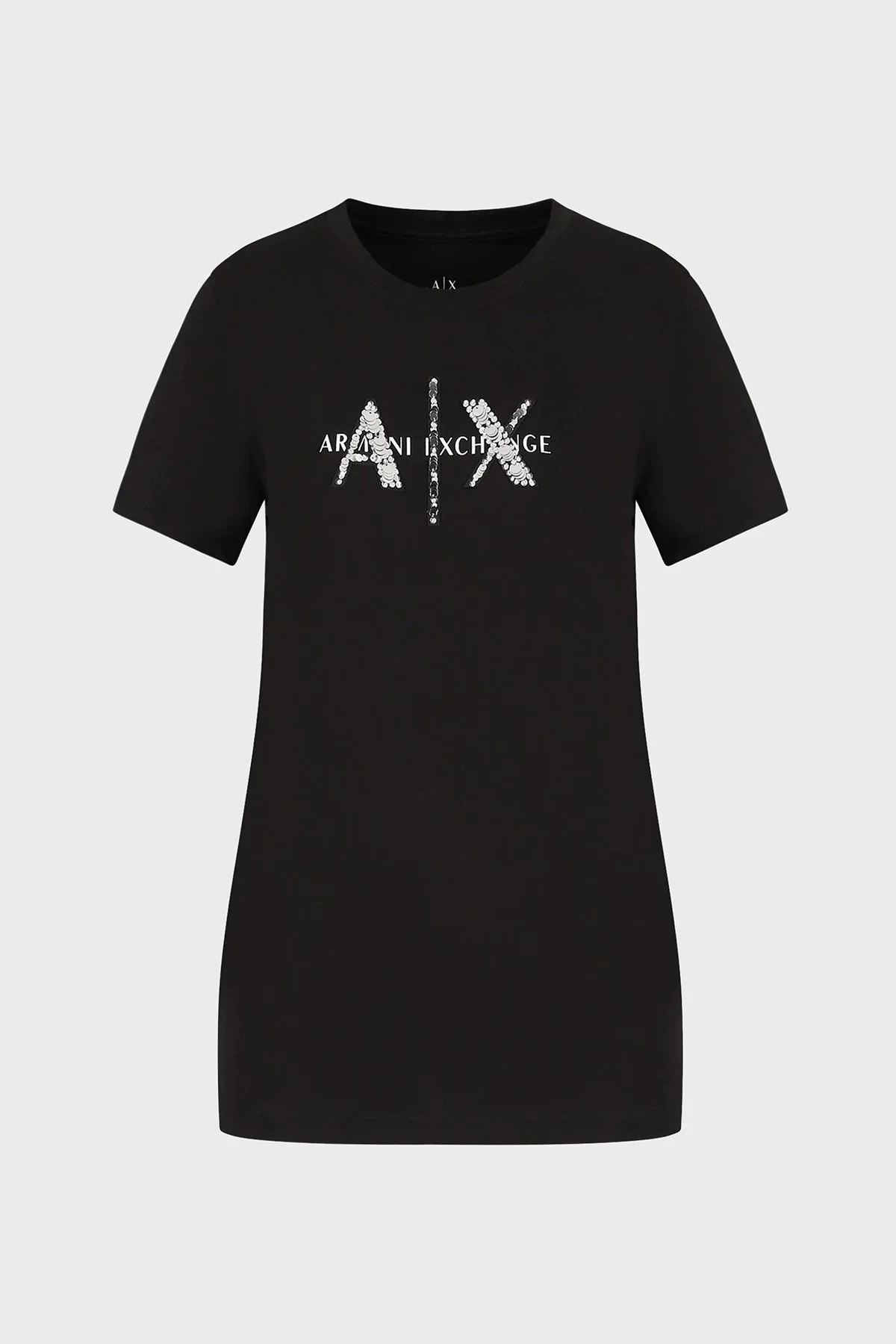 Armani Exchange Logolu % 100 Pamuk Bisiklet Yaka Regular Fit Bayan T Shirt 3RYTBQ YJG3Z 1200 SİYAH - 4