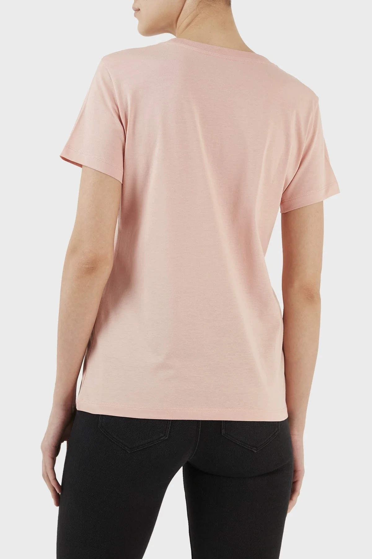 Armani Exchange Logolu % 100 Pamuk Bisiklet Yaka Regular Fit Bayan T Shirt 3RYTBQ YJG3Z 14AO PUDRA - 5