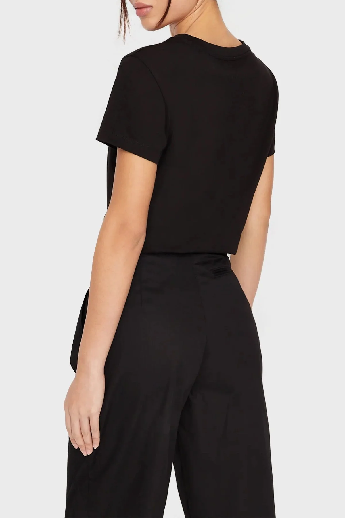 Armani Exchange Logolu % 100 Pamuk Bisiklet Yaka Regular Fit Bayan T Shirt 3RYTFP YJ3RZ 1200 SİYAH - 2