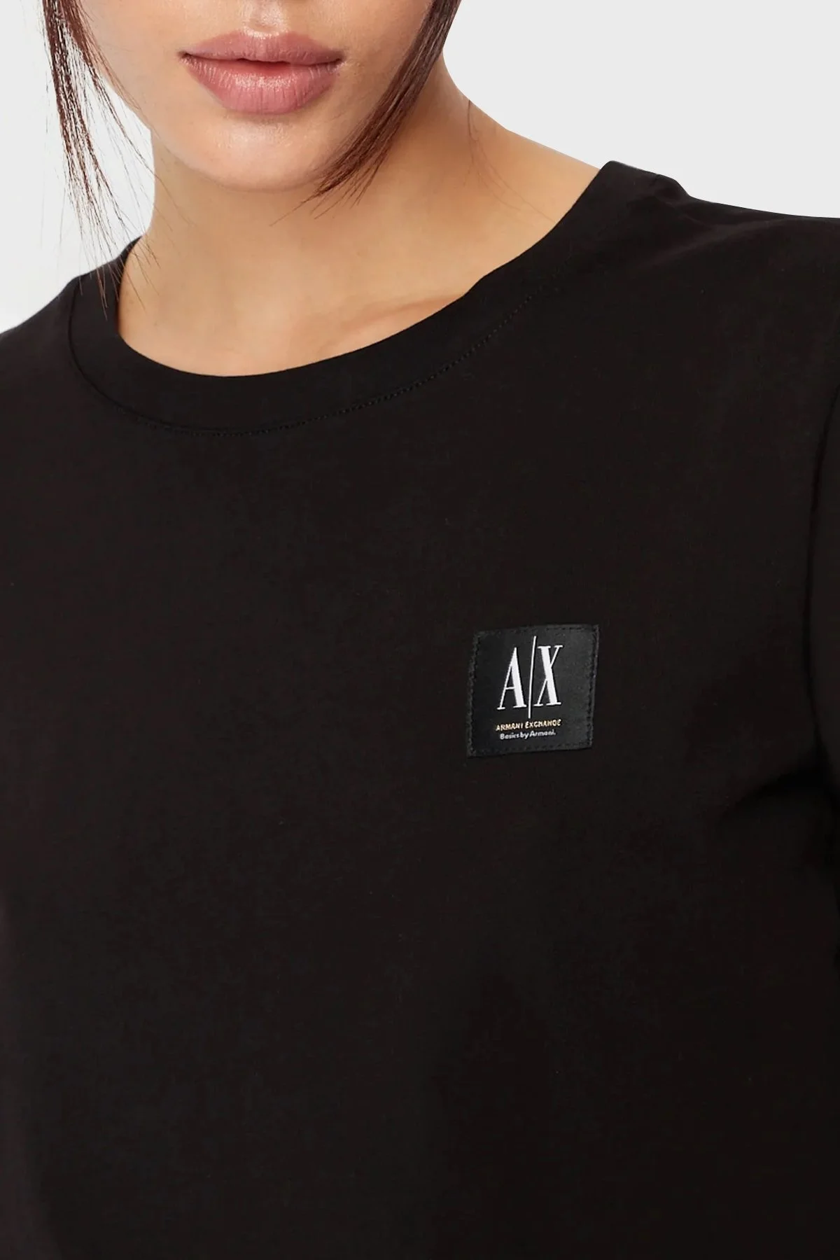 Armani Exchange Logolu % 100 Pamuk Bisiklet Yaka Regular Fit Bayan T Shirt 3RYTFP YJ3RZ 1200 SİYAH - 3