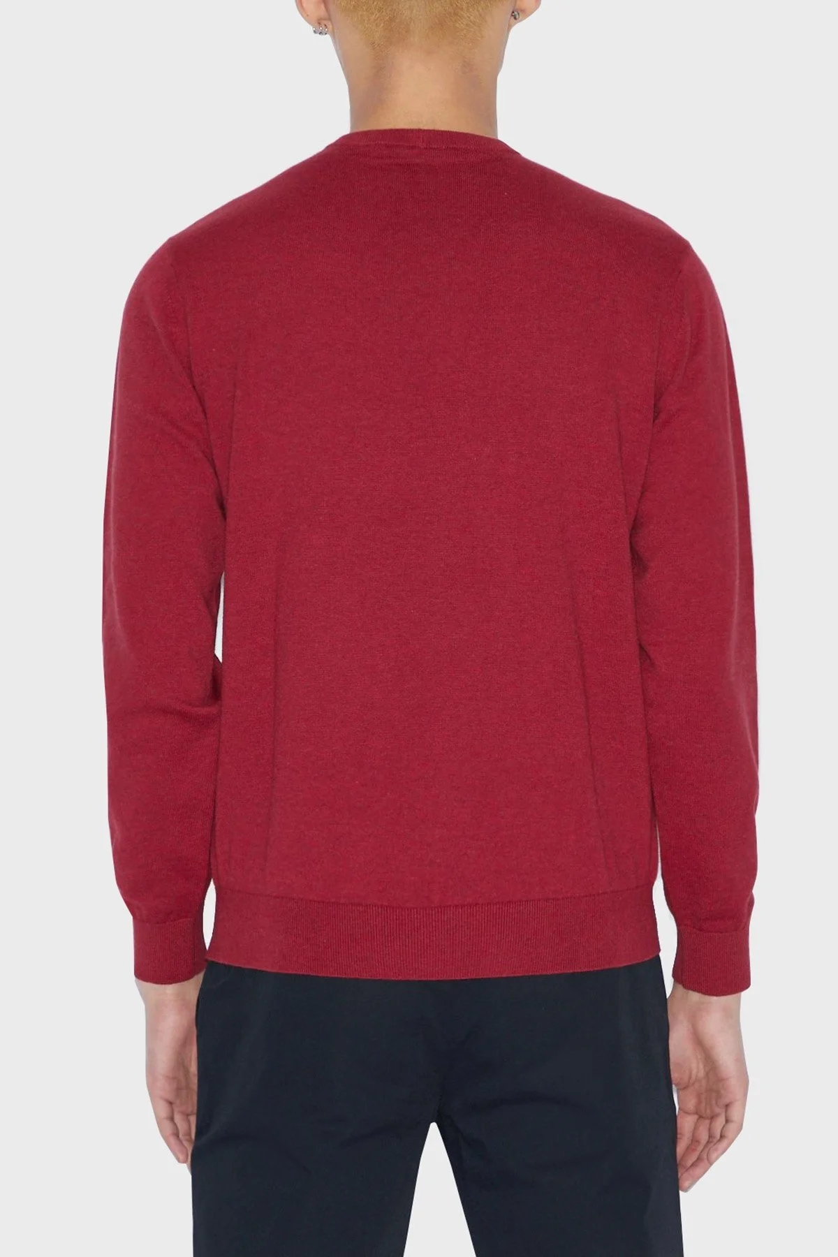 Armani Exchange Logolu % 100 Pamuk Bisiklet Yaka Regular Fit Erkek Kazak 8NZM3D ZM8CZ 1442 BORDO - 2