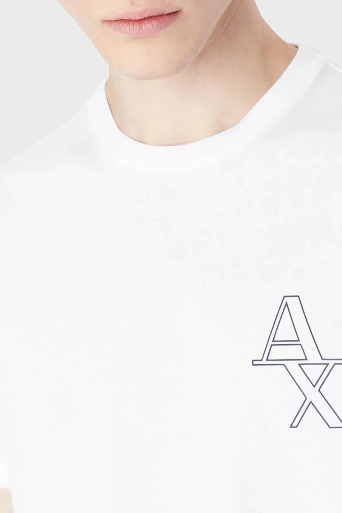 Armani Exchange Logolu % 100 Pamuk Bisiklet Yaka Regular Fit Erkek T Shirt 3RZTHL ZJ9AZ 1100 BEYAZ - 3