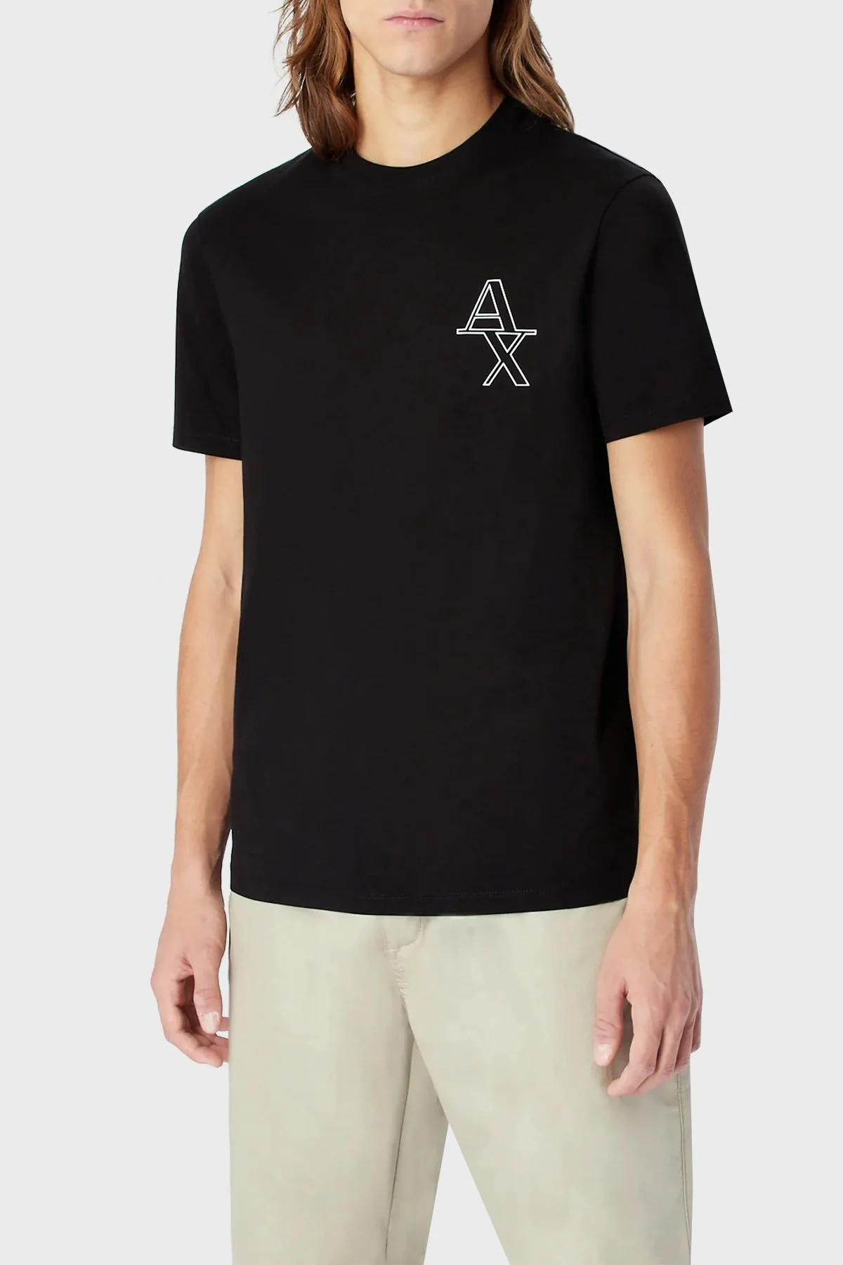 Armani Exchange Logolu % 100 Pamuk Bisiklet Yaka Regular Fit Erkek T Shirt 3RZTHL ZJ9AZ 1200 SİYAH - 1