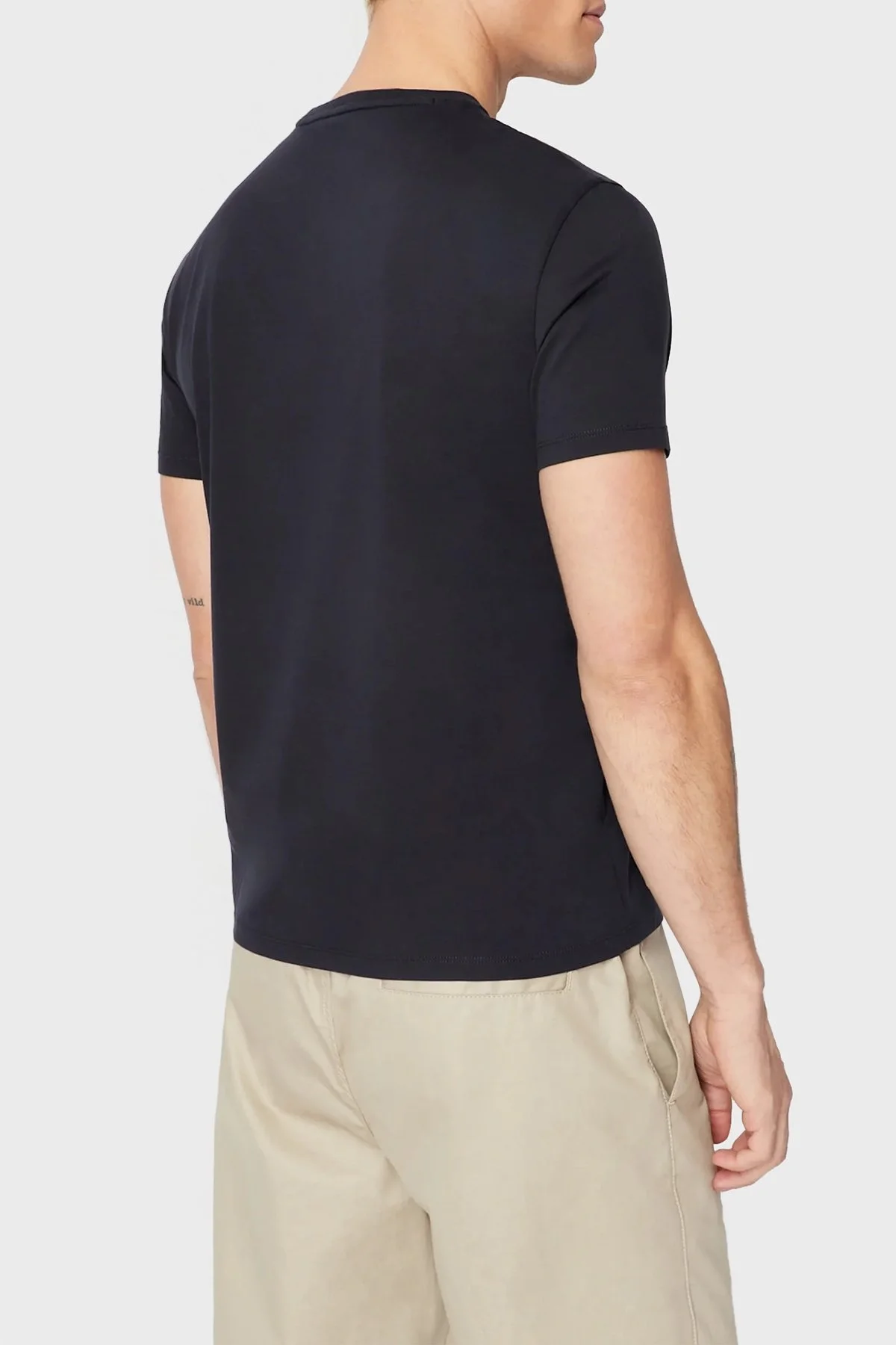 Armani Exchange Logolu % 100 Pamuk Bisiklet Yaka Regular Fit Erkek T Shirt 3RZTHL ZJ9AZ 1510 LACİVERT - 2