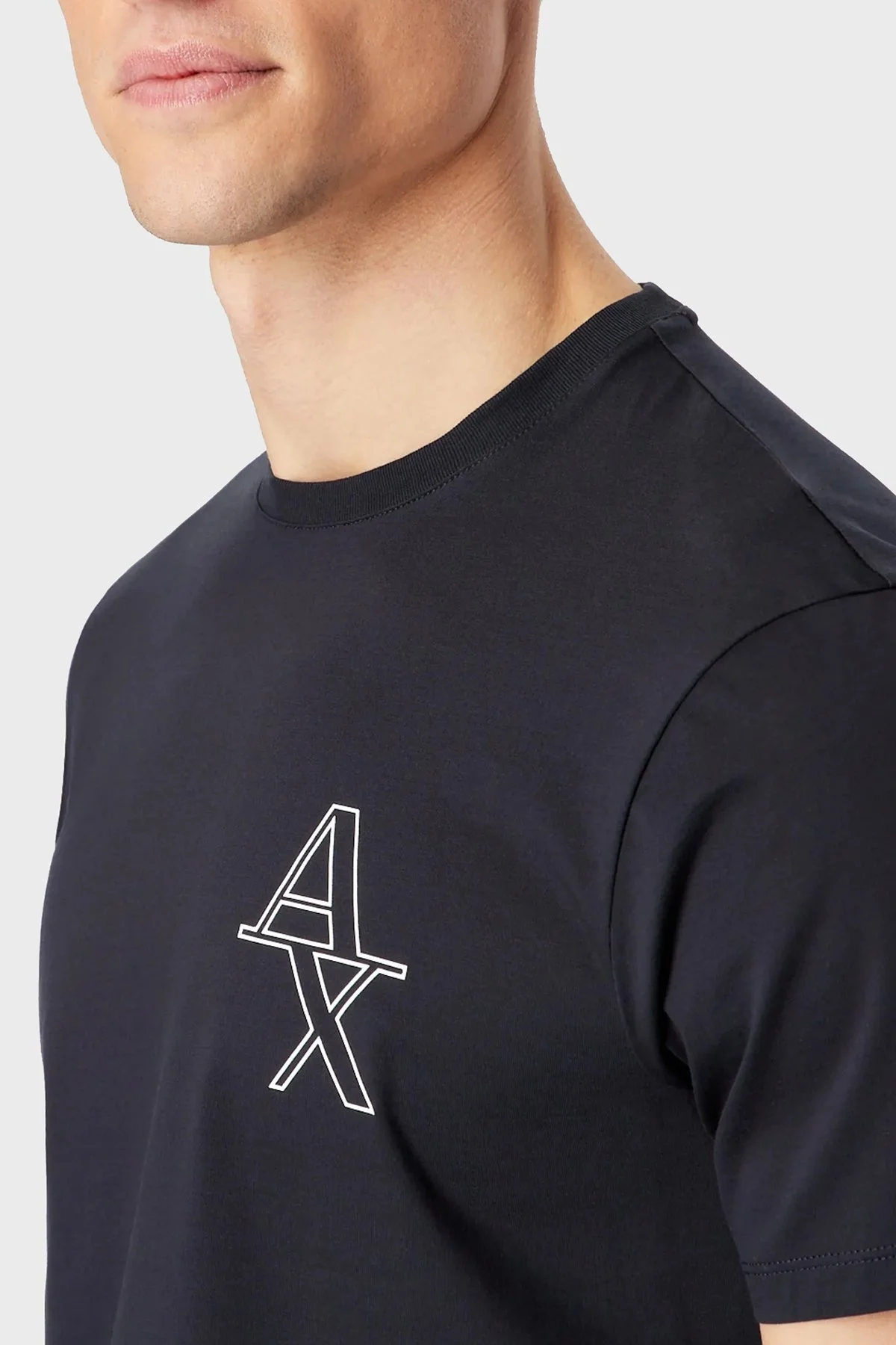 Armani Exchange Logolu % 100 Pamuk Bisiklet Yaka Regular Fit Erkek T Shirt 3RZTHL ZJ9AZ 1510 LACİVERT - 3