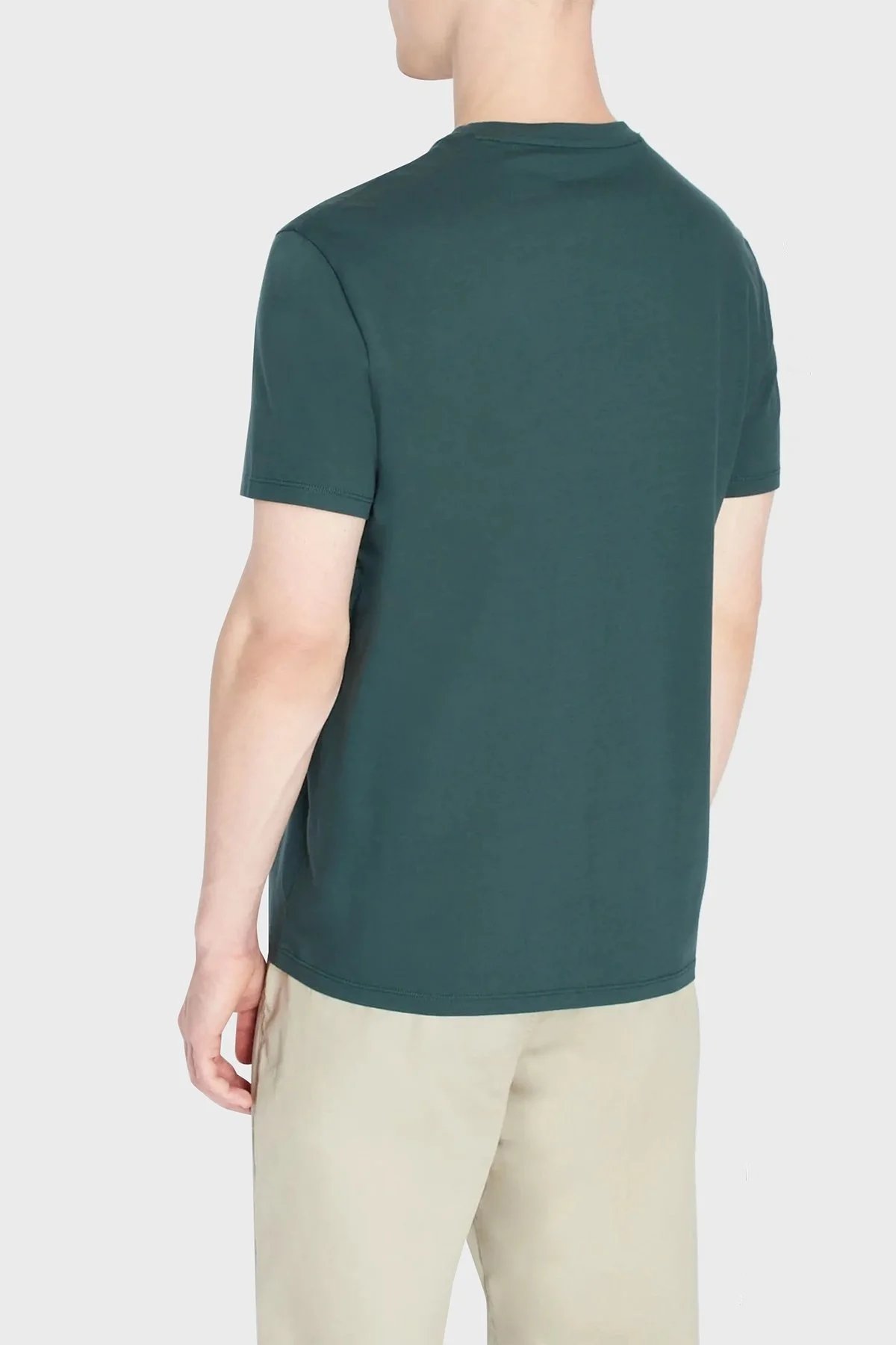 Armani Exchange Logolu % 100 Pamuk Bisiklet Yaka Regular Fit Erkek T Shirt 3RZTHL ZJ9AZ 1882 YEŞİL - 2