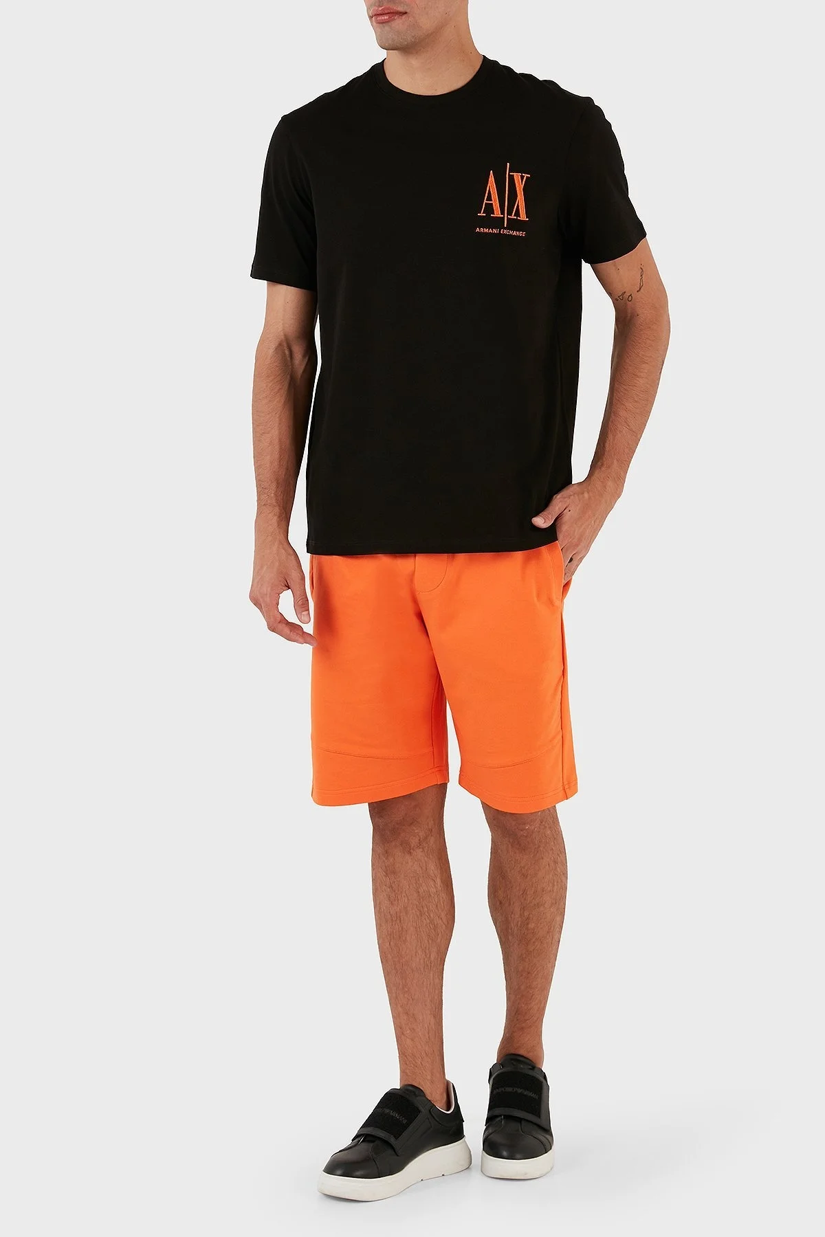 Armani Exchange Logolu % 100 Pamuk Bisiklet Yaka Regular Fit Erkek T Shirt 8NZTPH ZJH4Z 22BN SİYAH - 3