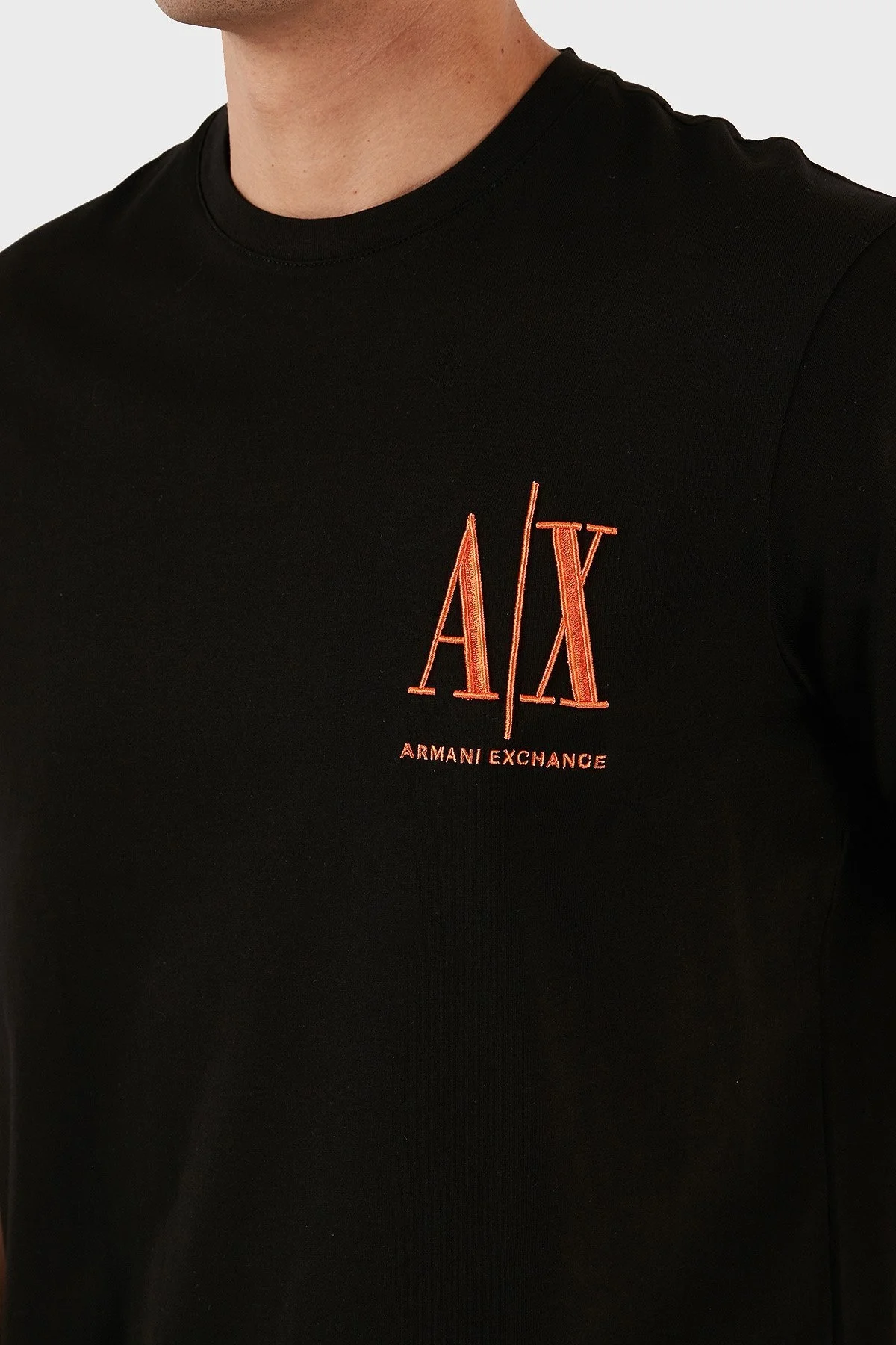 Armani Exchange Logolu % 100 Pamuk Bisiklet Yaka Regular Fit Erkek T Shirt 8NZTPH ZJH4Z 22BN SİYAH - 4