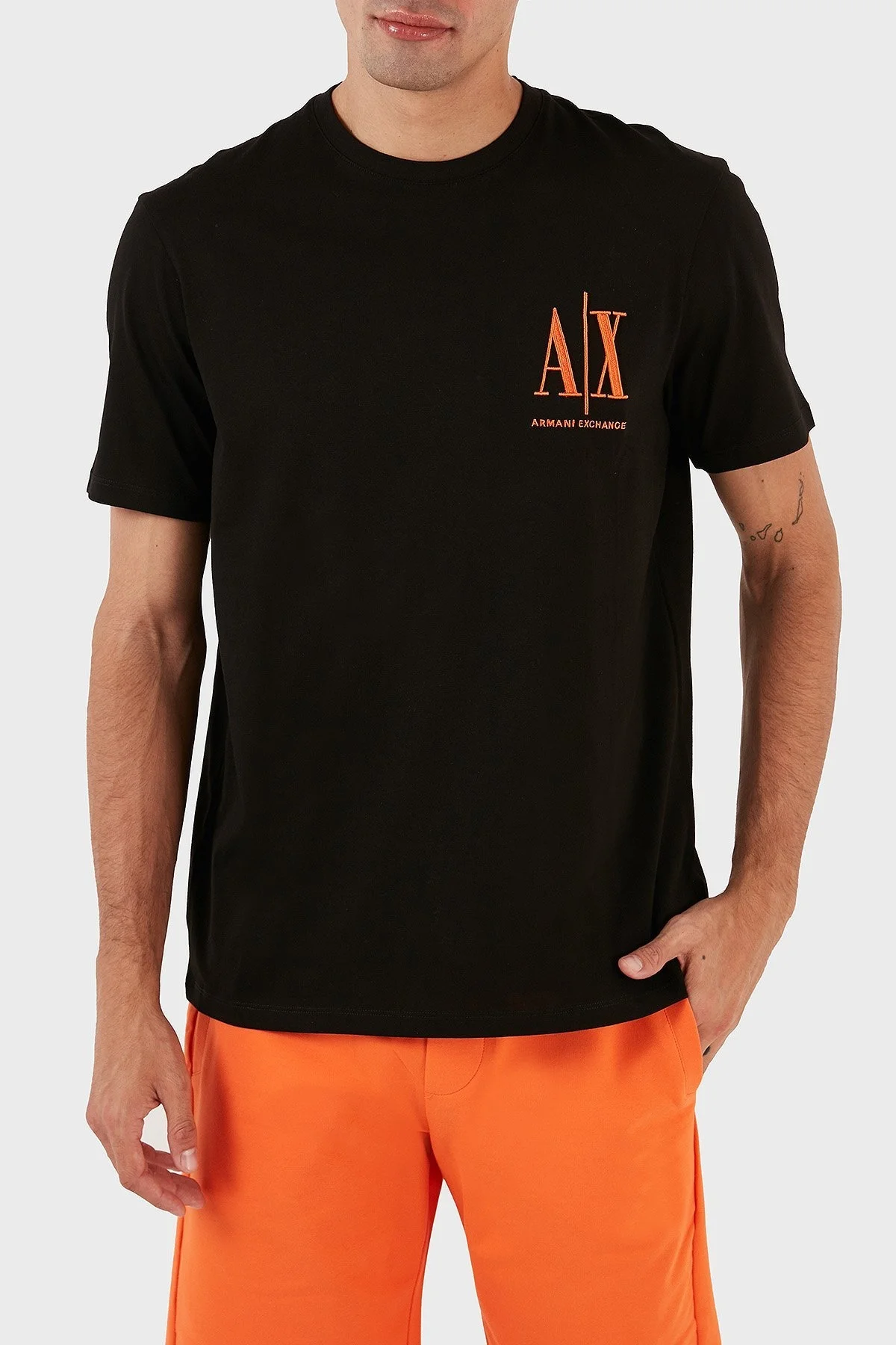 Armani Exchange Logolu % 100 Pamuk Bisiklet Yaka Regular Fit Erkek T Shirt 8NZTPH ZJH4Z 22BN SİYAH - 5