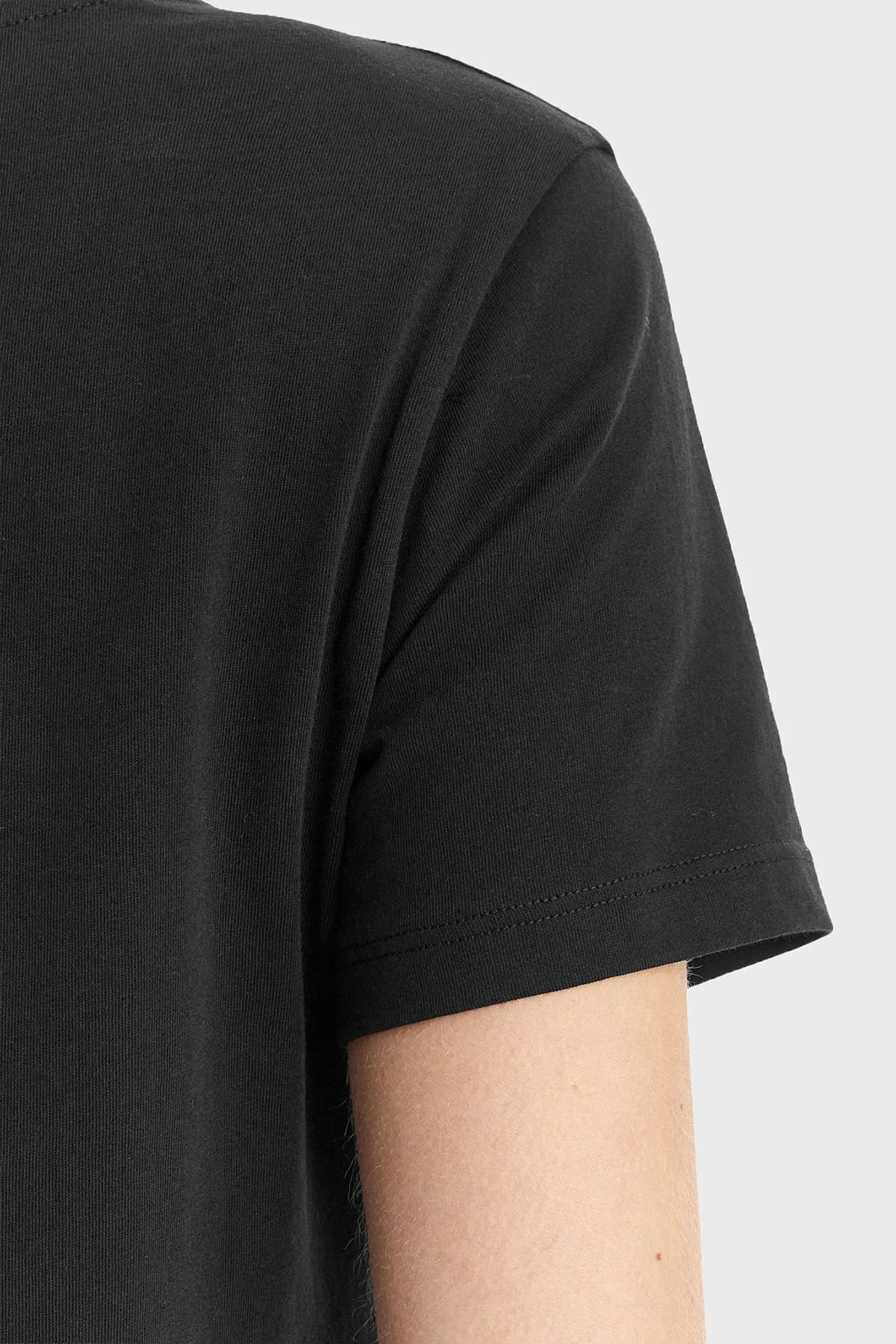 Armani Exchange Logolu % 100 Pamuk Regular Fit Bisiklet Yaka Bayan T Shirt XW000839 AF10356 MC021 SİYAH - 5