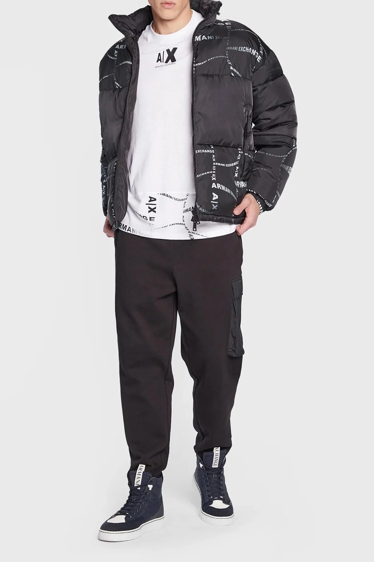 Armani Exchange Logolu % 100 Pamuk Regular Fit Bisiklet Yaka Erkek T Shirt 3RZMFE ZJ8EZ 21BX BEYAZ - 3