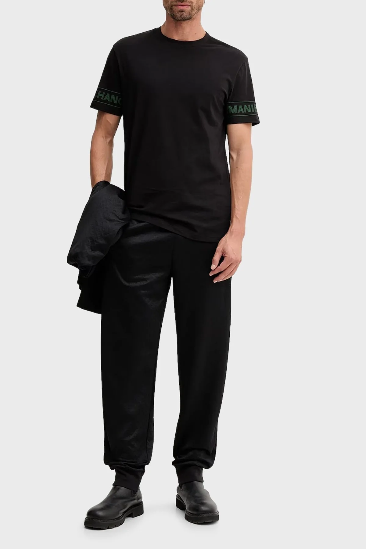 Armani Exchange Logolu % 100 Pamuk Regular Fit Bisiklet Yaka Erkek T Shirt XM001437 AF10356 UC001 SİYAH - 2