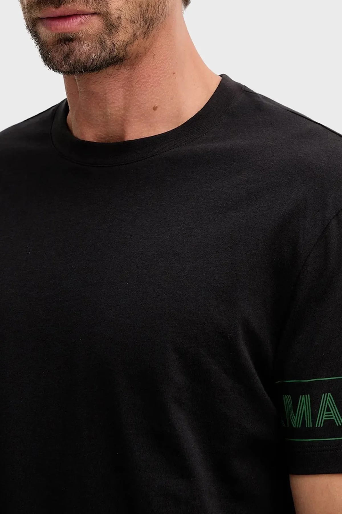 Armani Exchange Logolu % 100 Pamuk Regular Fit Bisiklet Yaka Erkek T Shirt XM001437 AF10356 UC001 SİYAH - 4