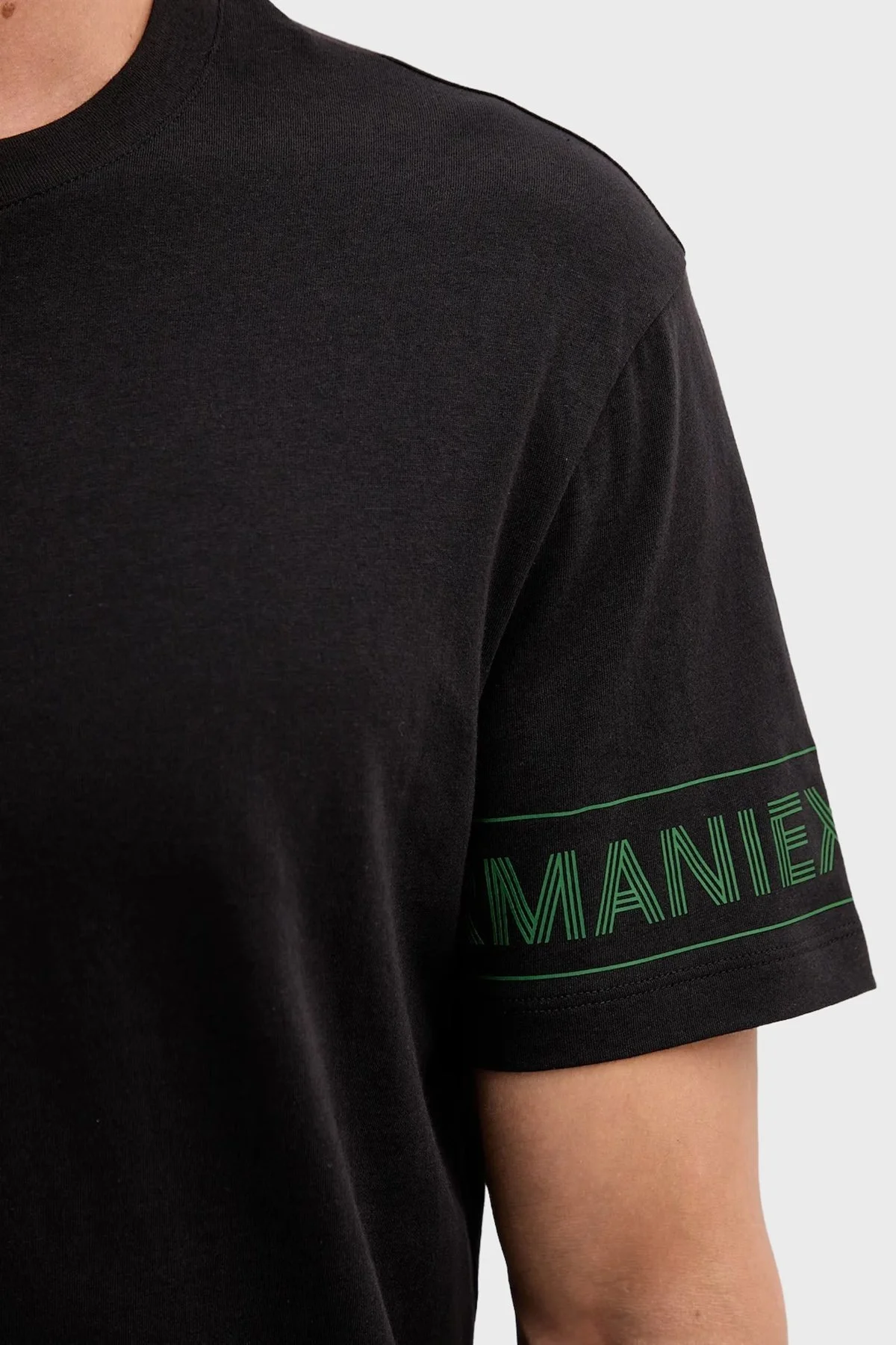 Armani Exchange Logolu % 100 Pamuk Regular Fit Bisiklet Yaka Erkek T Shirt XM001437 AF10356 UC001 SİYAH - 5