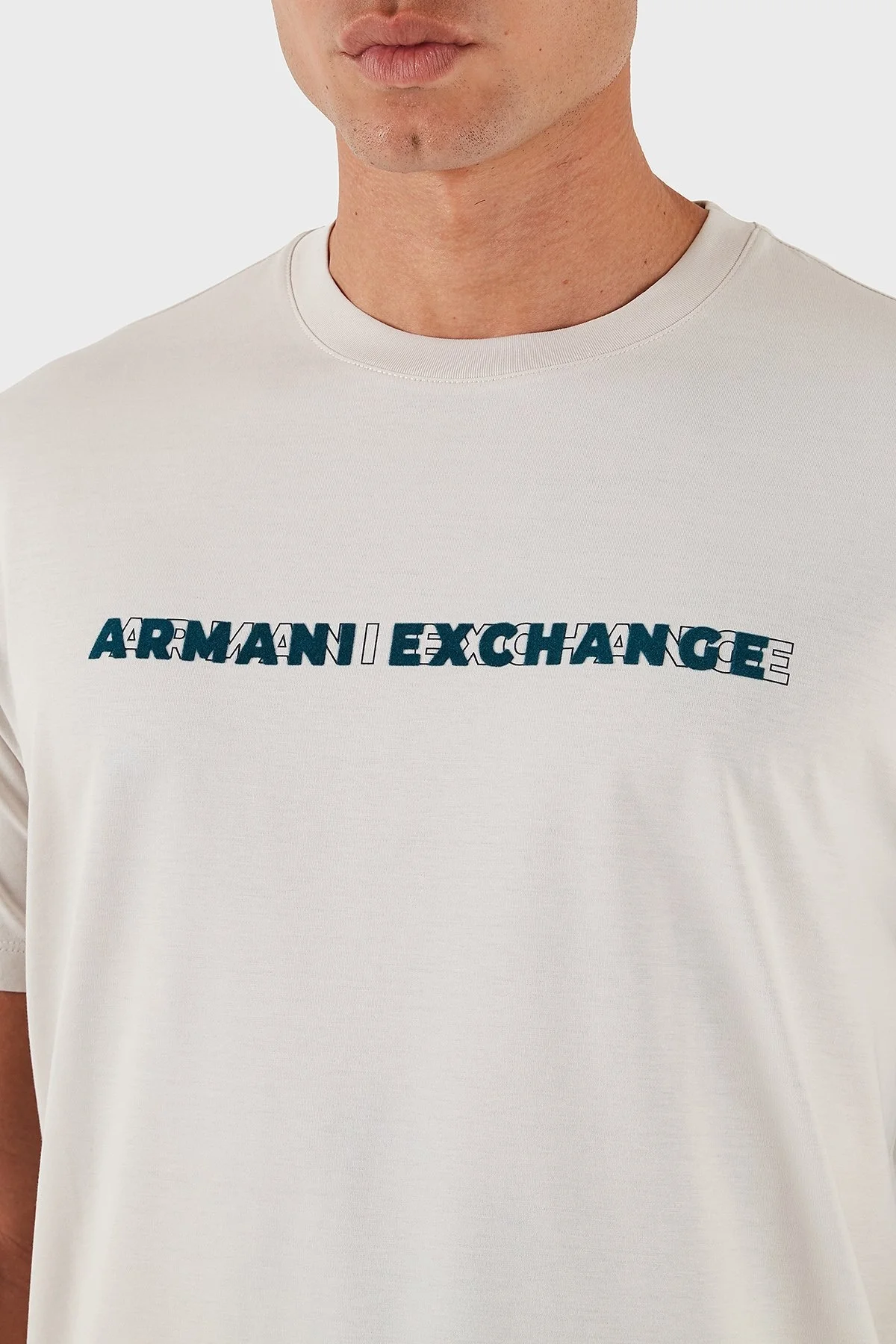Armani Exchange Logolu % 100 Pamuk Regular Fit Bisiklet Yaka Erkek T Shirt XM001458 AF10364 U1013 GRİ - 5