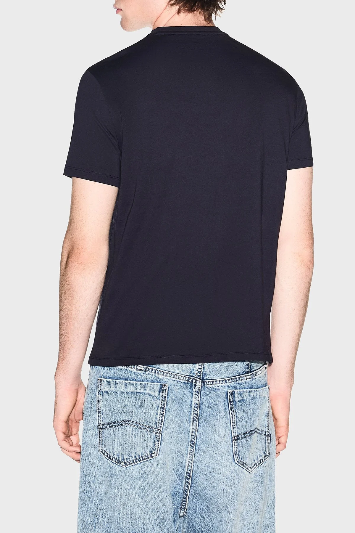 Armani Exchange Logolu % 100 Pamuk Regular Fit Bisiklet Yaka Erkek T Shirt XM002467 AF10356 UB101 Lacivert - 3