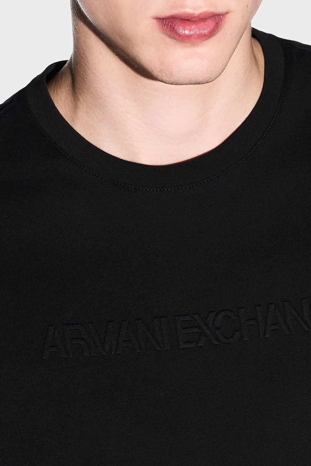 Armani Exchange Logolu % 100 Pamuk Regular Fit Bisiklet Yaka Erkek T Shirt XM002467 AF10356 UC001 SİYAH - 4