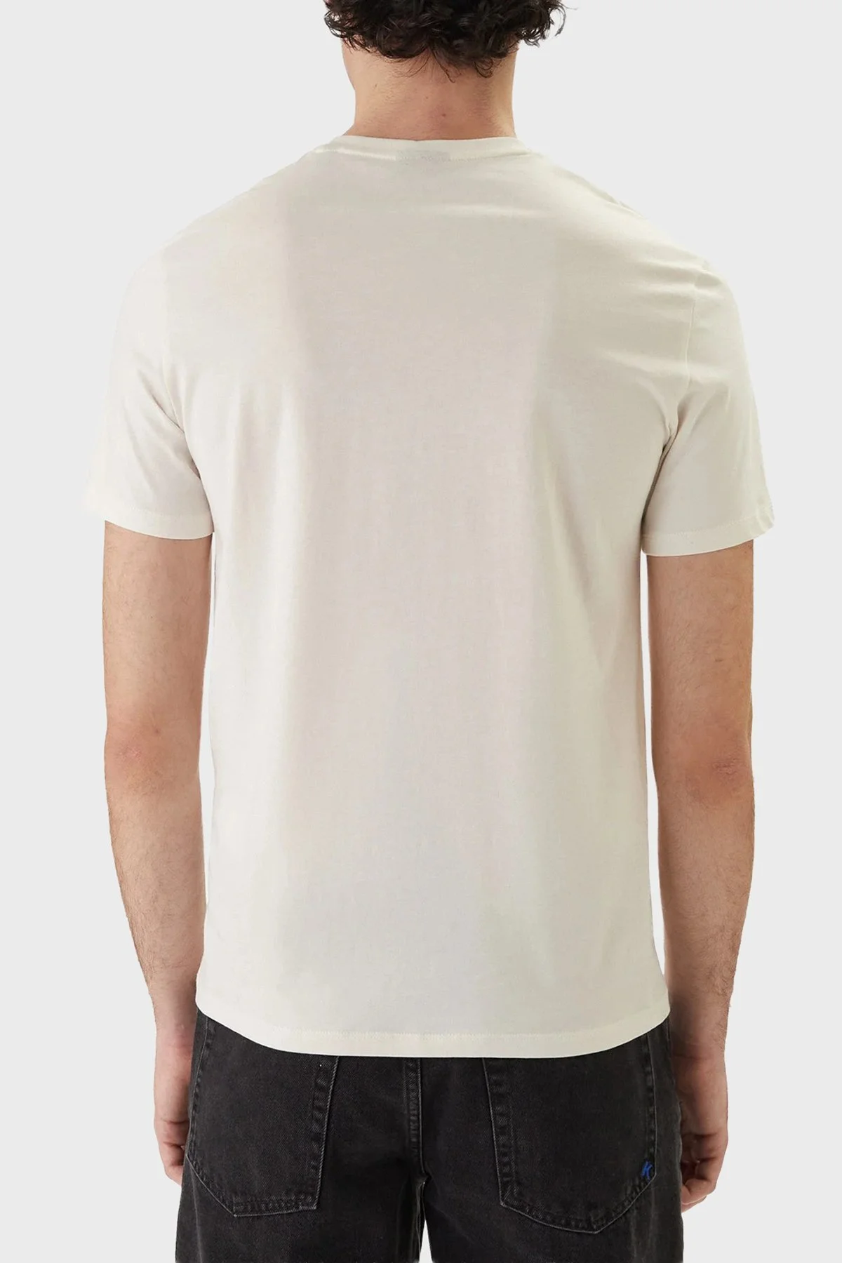 Armani Exchange Logolu % 100 Pamuk Regular Fit Bisiklet Yaka Erkek T Shirt XM002472 AF10356 U1074 KREM - 3