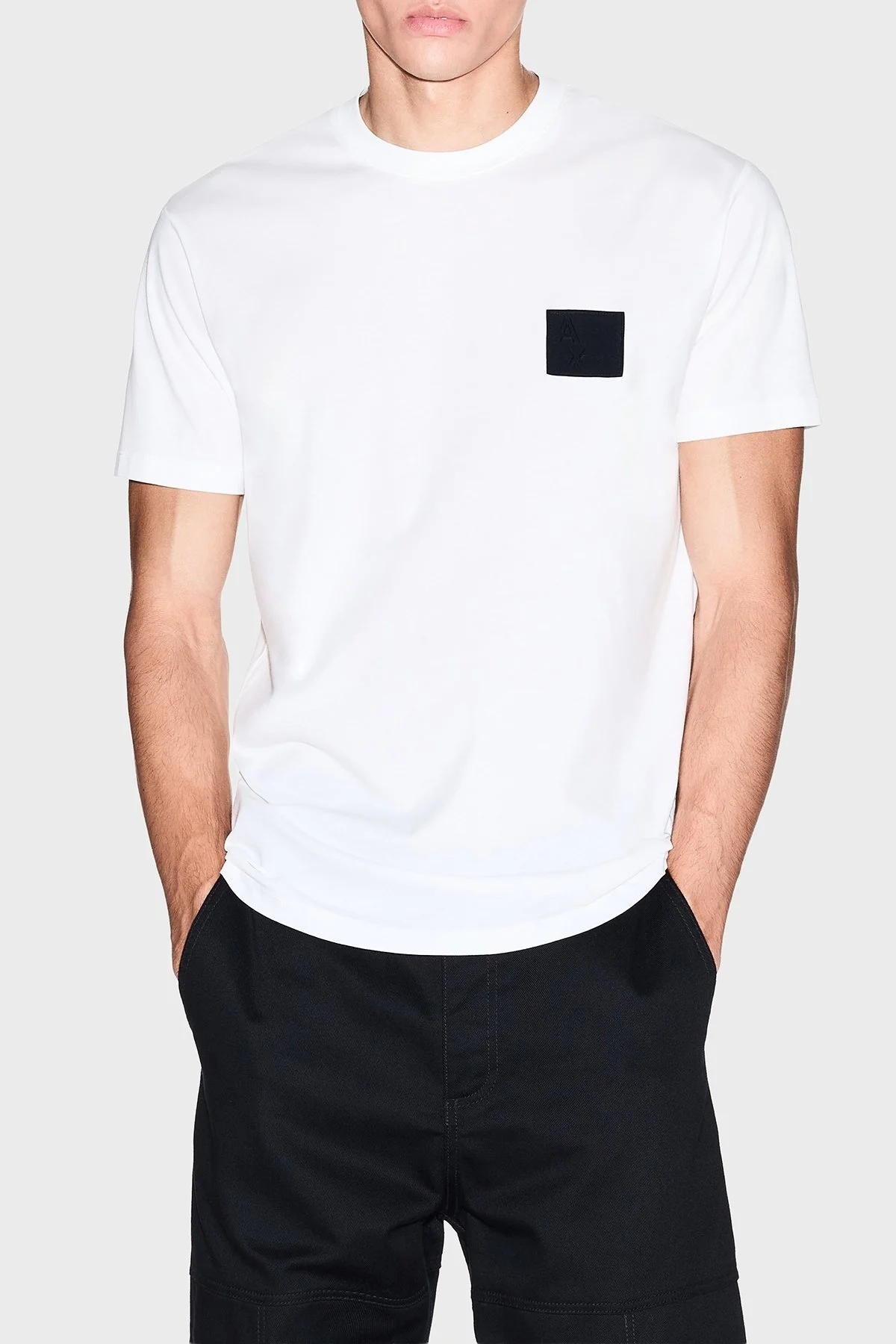 Armani Exchange Logolu % 100 Pamuk Regular Fit Bisklet Yaka Erkek T Shirt XM001456 AF10358 U0009 BEYAZ - 1