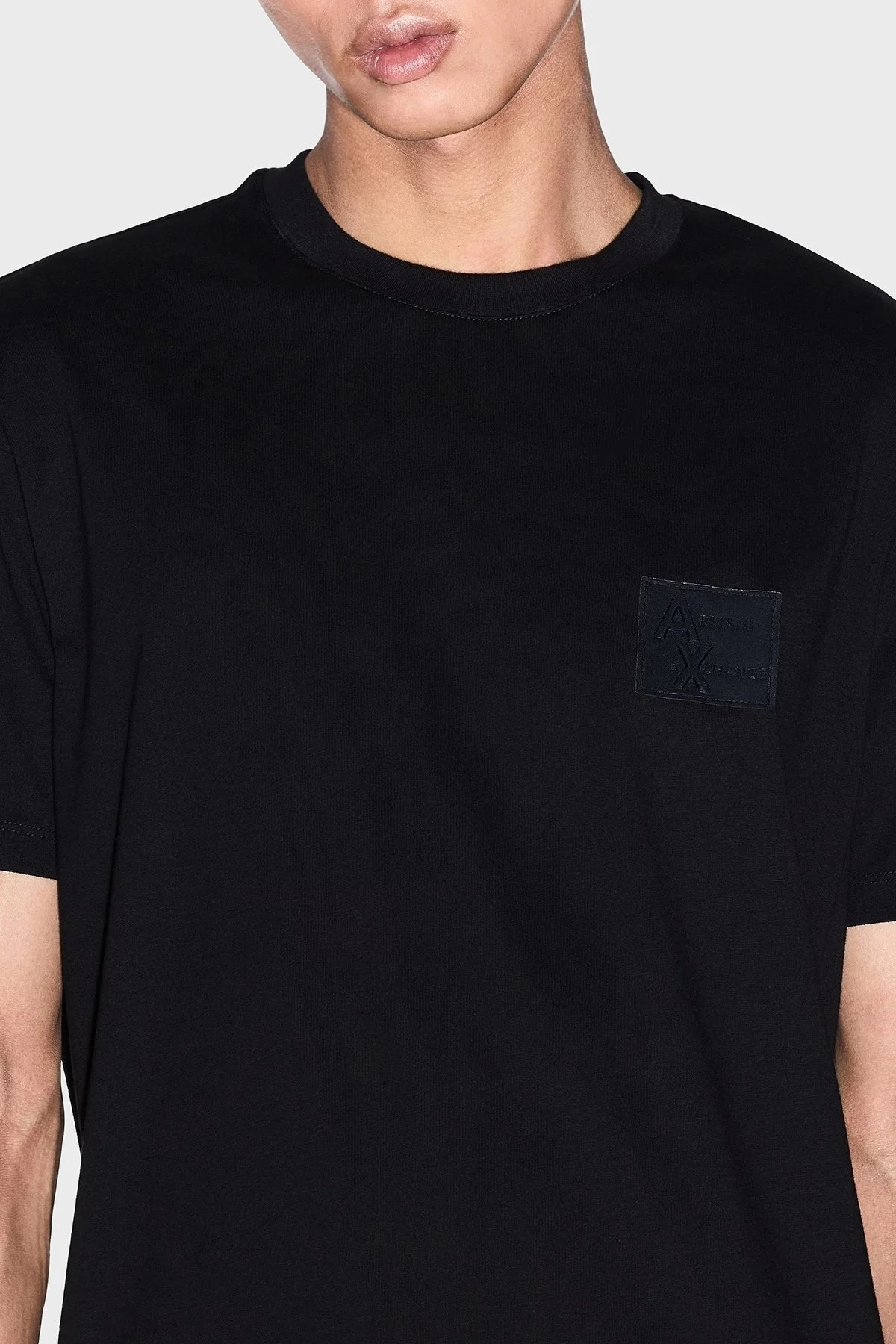 Armani Exchange Logolu % 100 Pamuk Regular Fit Bisklet Yaka Erkek T Shirt XM001456 AF10358 UC001 SİYAH - 4