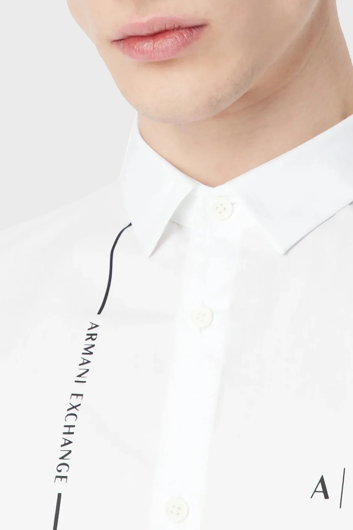 Armani Exchange Logolu % 100 Pamuk Regular Fit Erkek Gömlek 3RZC01 ZNXLZ 1100 BEYAZ - 3