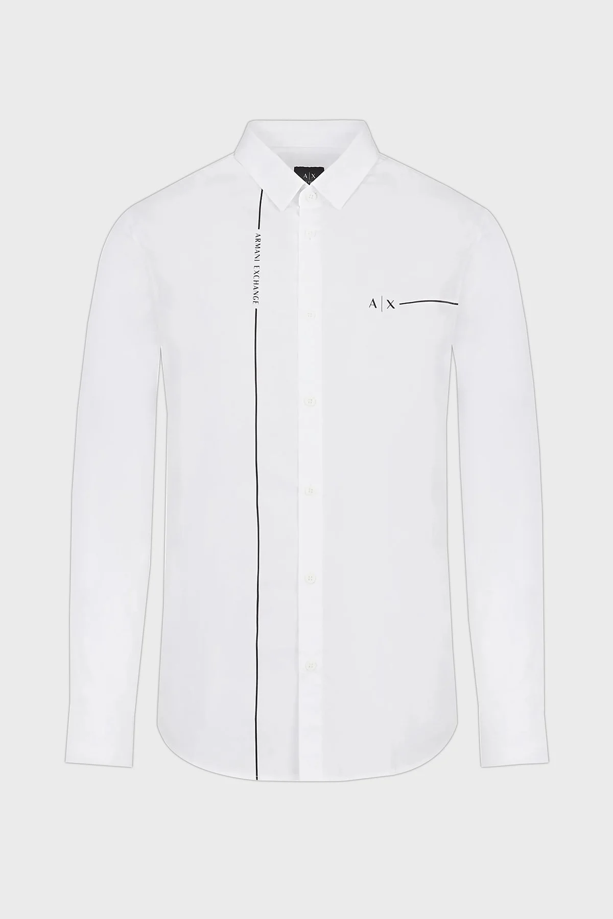 Armani Exchange Logolu % 100 Pamuk Regular Fit Erkek Gömlek 3RZC01 ZNXLZ 1100 BEYAZ - 4