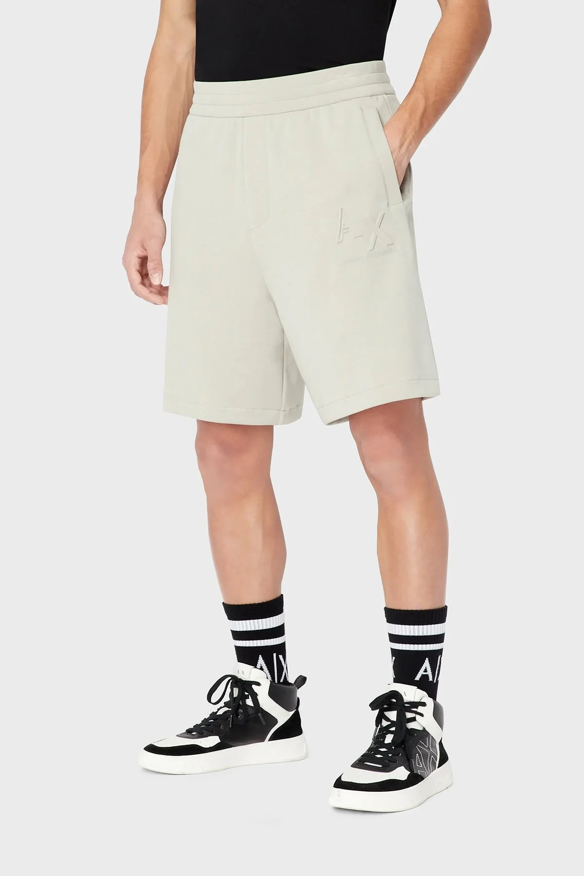 Armani Exchange Logolu % 100 Pamuk Regular Fit Erkek Short 3RZSHE ZJZDZ 1940 GRİ - 1