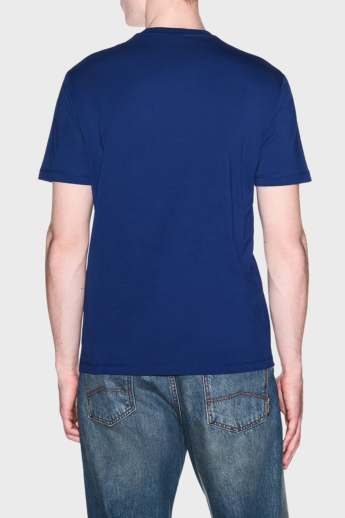 Armani Exchange Logolu % 100 Pamuk Slim Fit Bisiklet Yaka Erkek T Shirt XM003094 AF21323 UB095 Mavi - 3