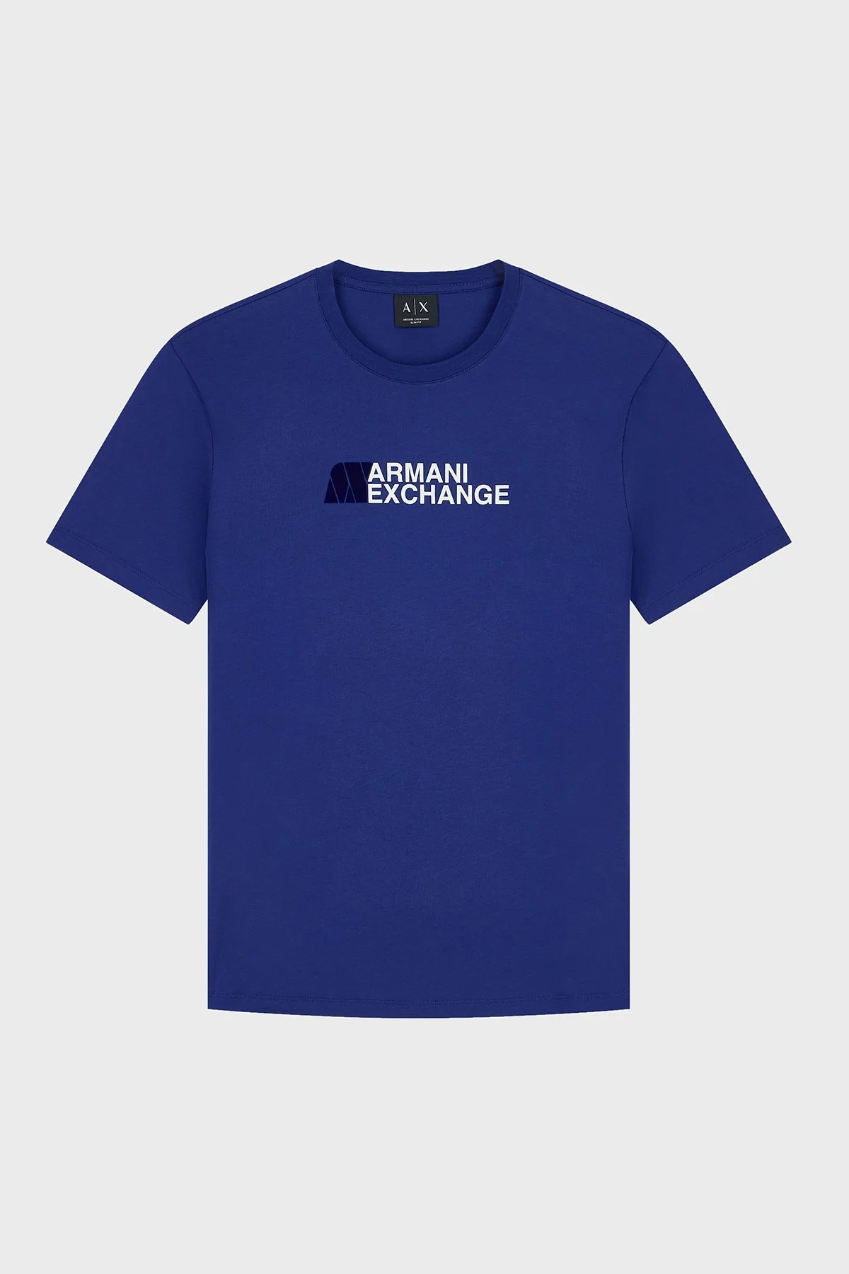 Armani Exchange Logolu % 100 Pamuk Slim Fit Bisiklet Yaka Erkek T Shirt XM003094 AF21323 UB095 Mavi - 6