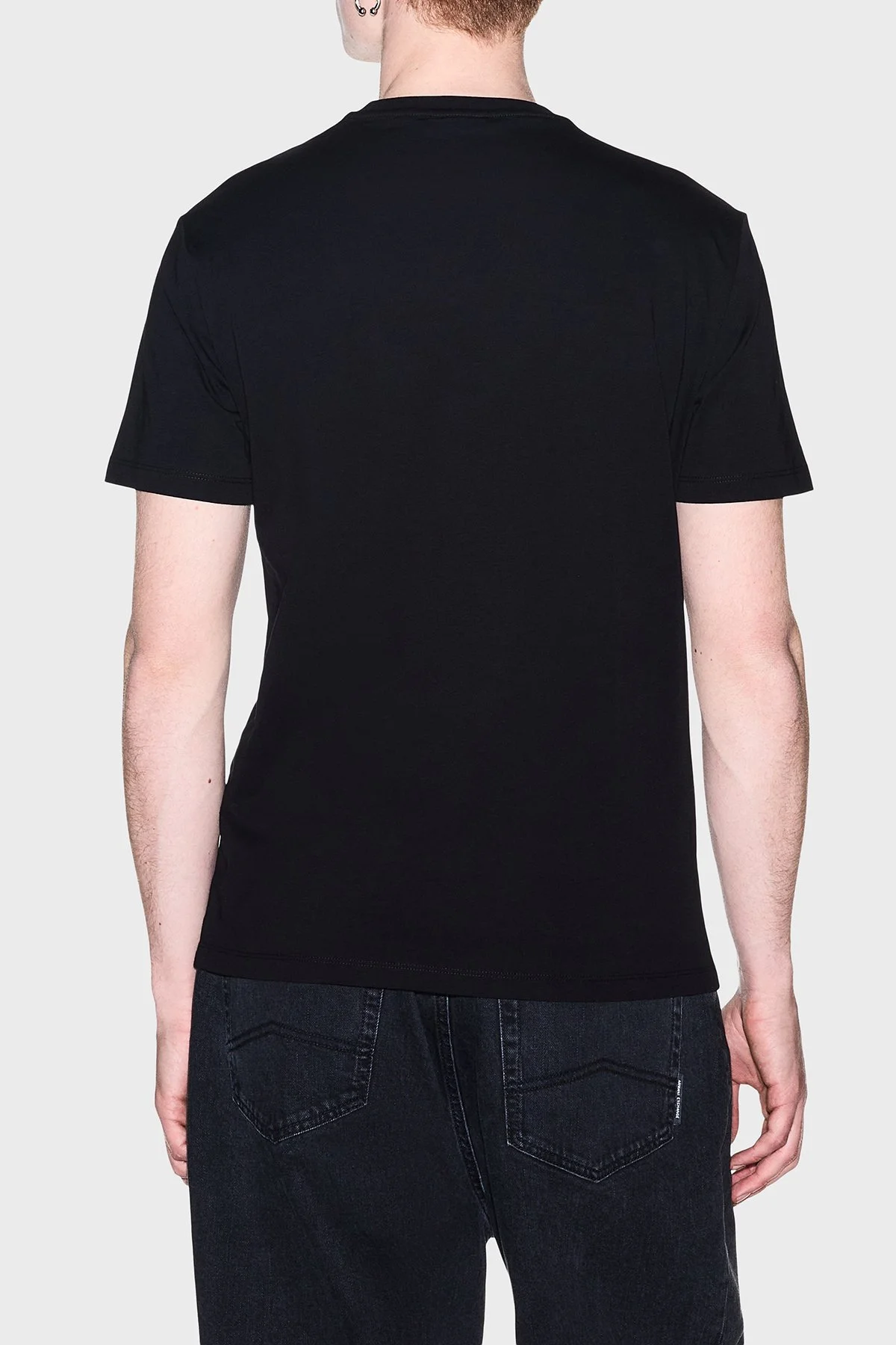 Armani Exchange Logolu % 100 Pamuk Slim Fit Bisiklet Yaka Erkek T Shirt XM003094 AF21323 UC001 Siyah - 3