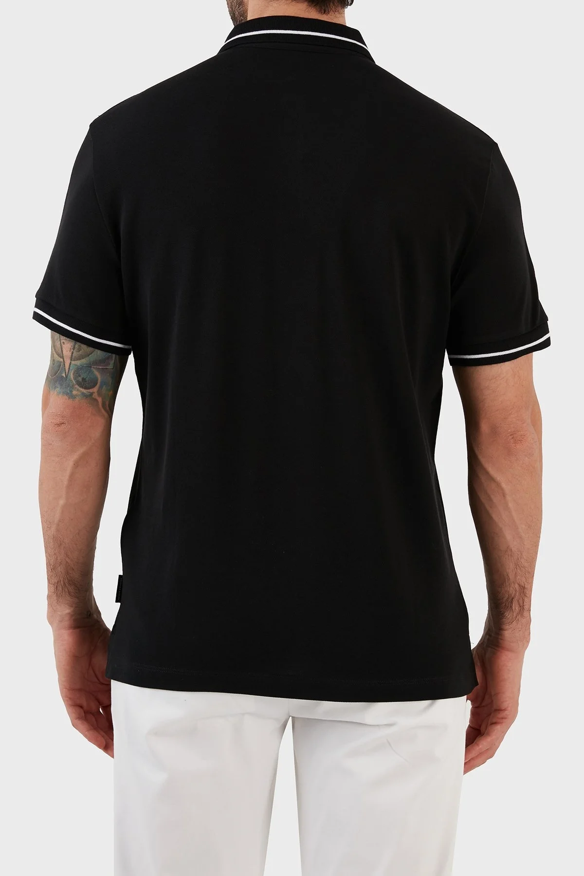 Armani Exchange Logolu % 100 Pamuk Slim Fit Erkek Polo Yaka T Shirt 8NZFFM ZJ5DZ 1200 SİYAH - 10