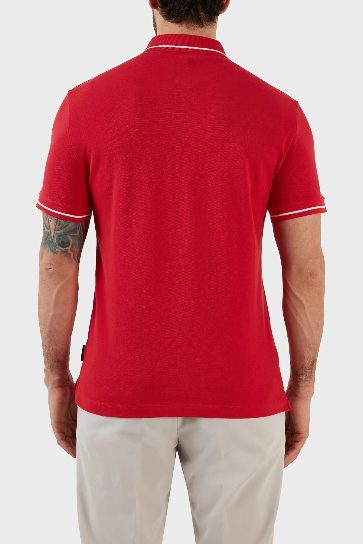 Armani Exchange Logolu % 100 Pamuk Slim Fit Erkek Polo T Shirt 8NZFFM ZJ5DZ 14AQ KIRMIZI - 5