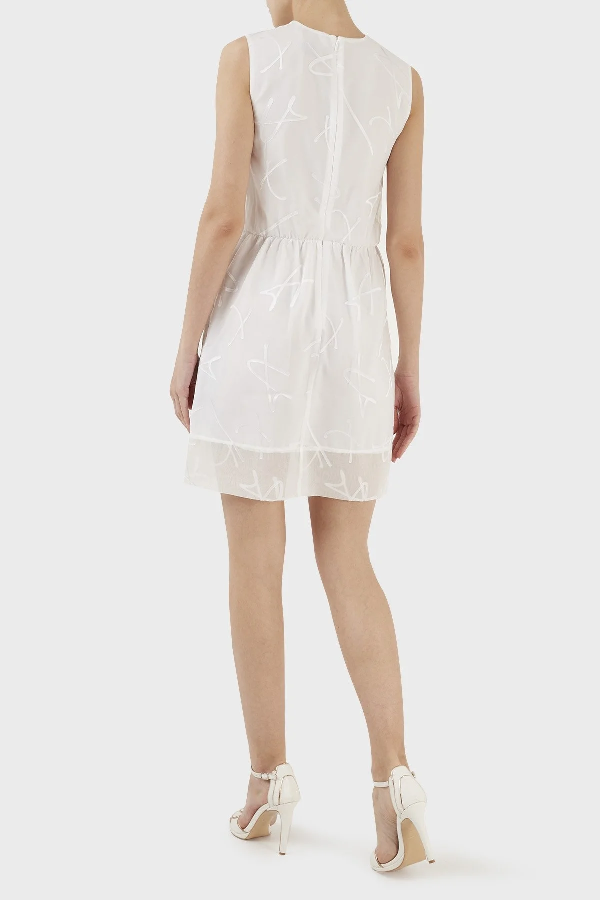 Armani Exchange Logolu Astarlı Bisiklet Yaka Regular Fit Bayan Elbise 3RYA27 YN2KZ 1000 BEYAZ - 12