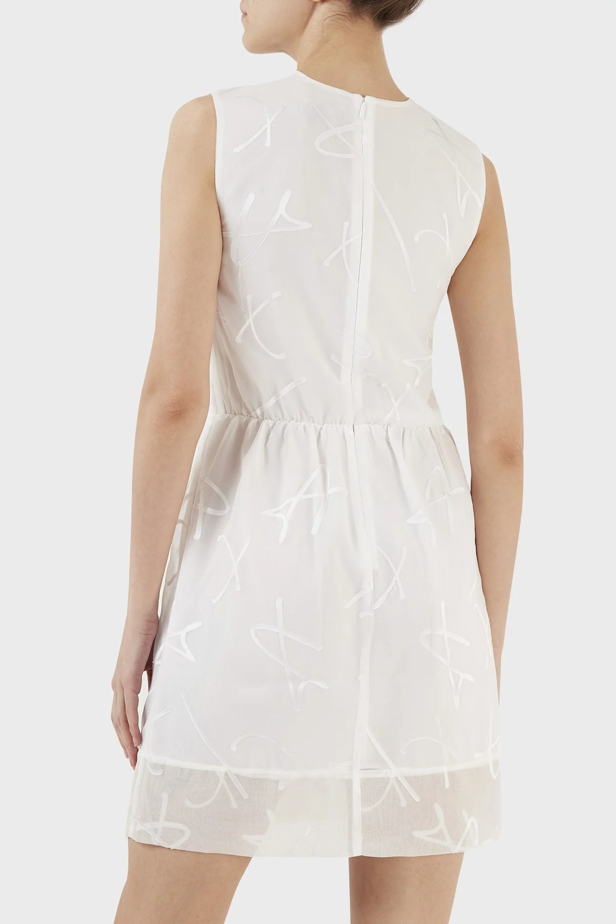 Armani Exchange Logolu Astarlı Bisiklet Yaka Regular Fit Bayan Elbise 3RYA27 YN2KZ 1000 BEYAZ - 14