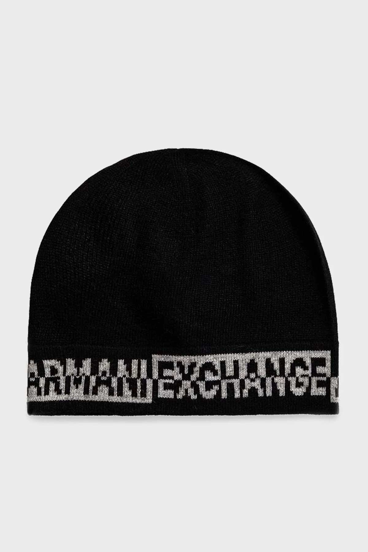 Armani Exchange Logolu Atkı Bere Erkek Takım XM000337 AF12274 FC027 SİYAH-GRİ - 2
