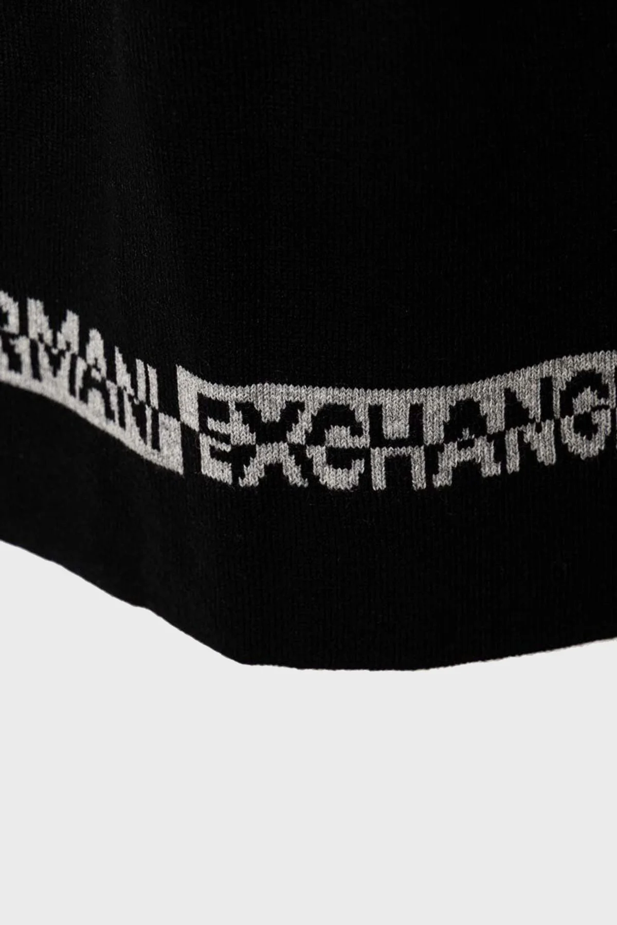 Armani Exchange Logolu Atkı Bere Erkek Takım XM000337 AF12274 FC027 SİYAH-GRİ - 4