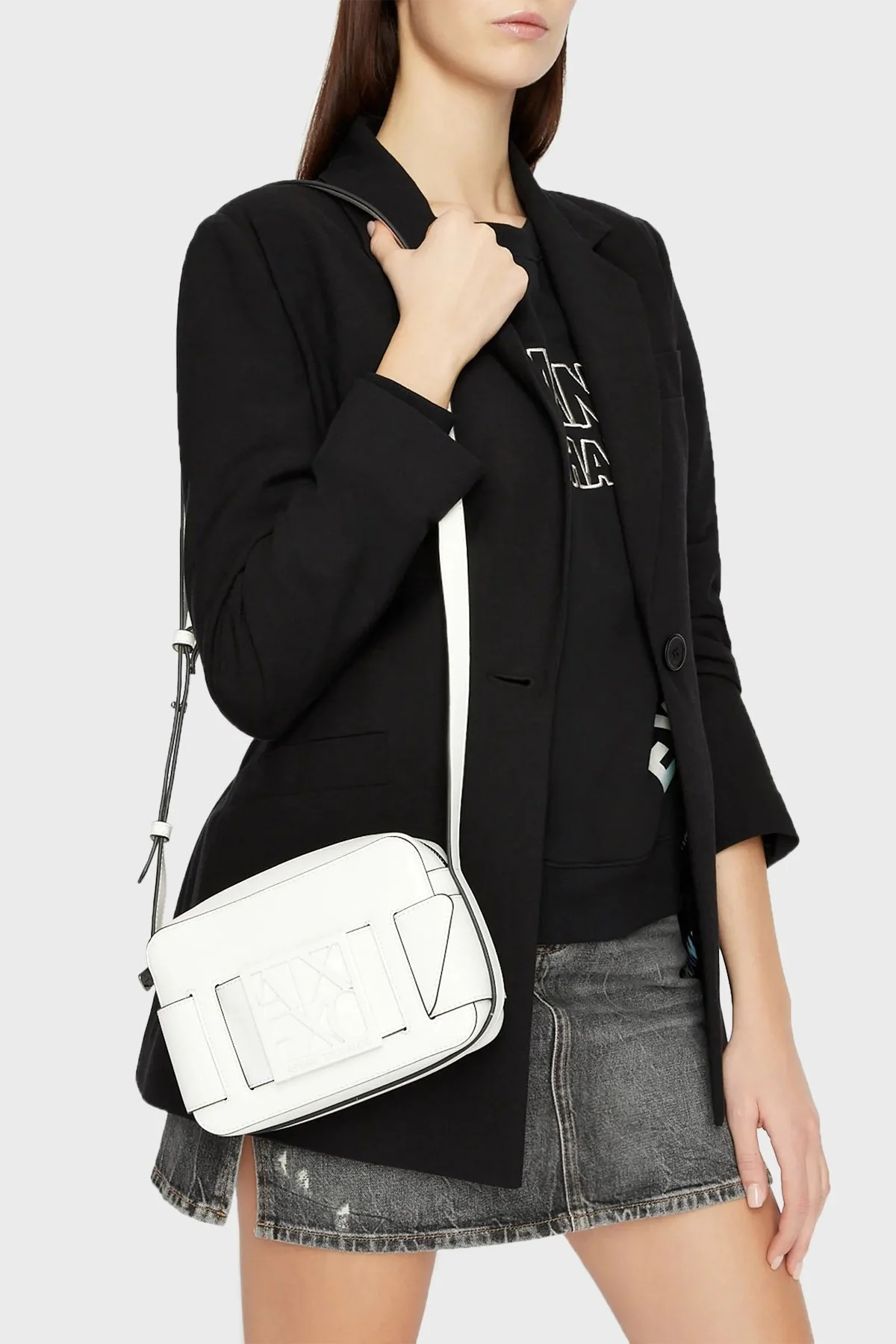 Armani Exchange Logolu Ayarlanabilir Askılı Bayan Çanta 942699 0A874 26410 BEYAZ - 2